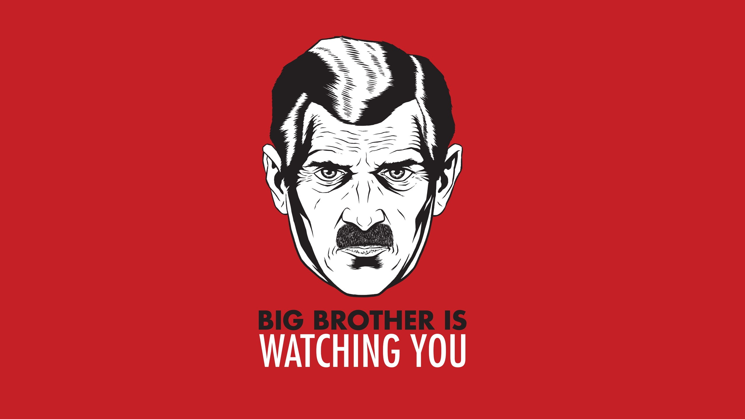 Big brother, Illuminati, face, 1080P, Red Background, HD Wallpaper