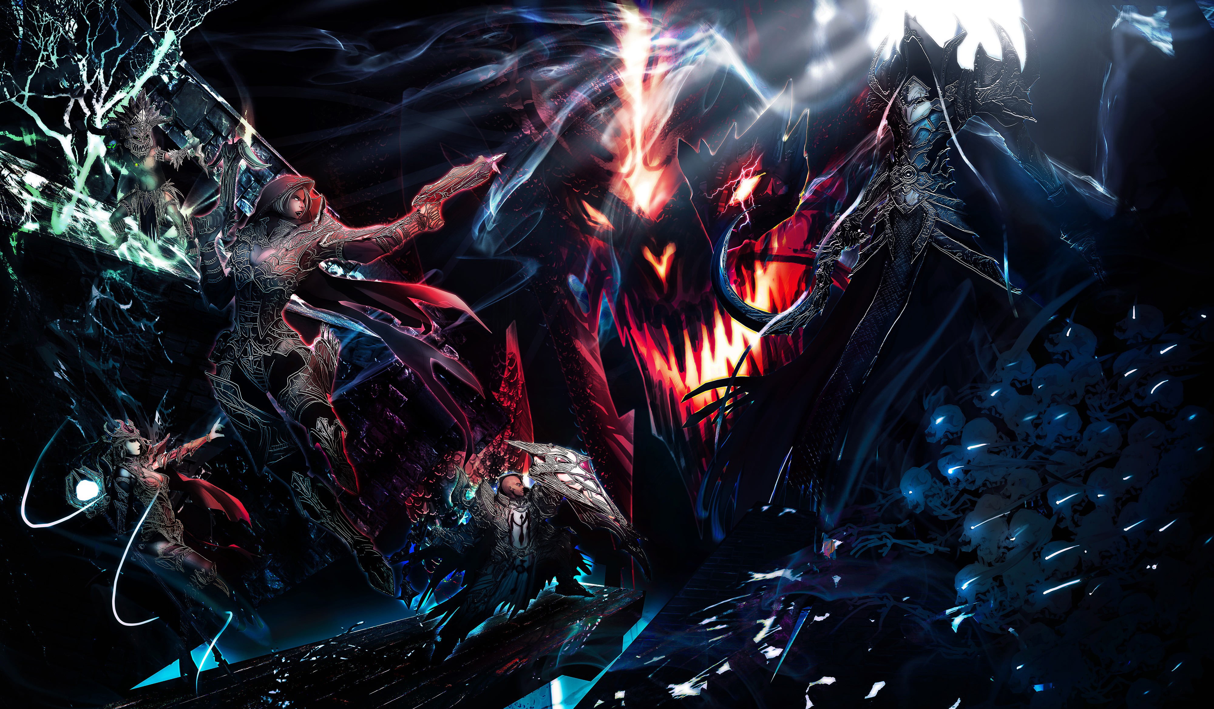 multi Colored, high angle view, burning, fish, application, light - Natural Phenomenon, video games, nature, 4K, close-up, bonfire, Diablo III, HD Wallpaper