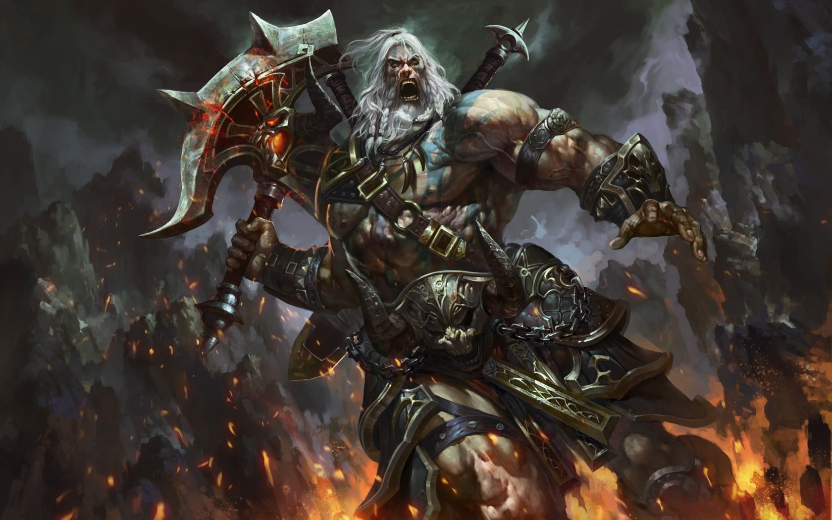 digital art, 720P, Diablo, video games, warrior, Diablo III, fantasy art, HD Wallpaper