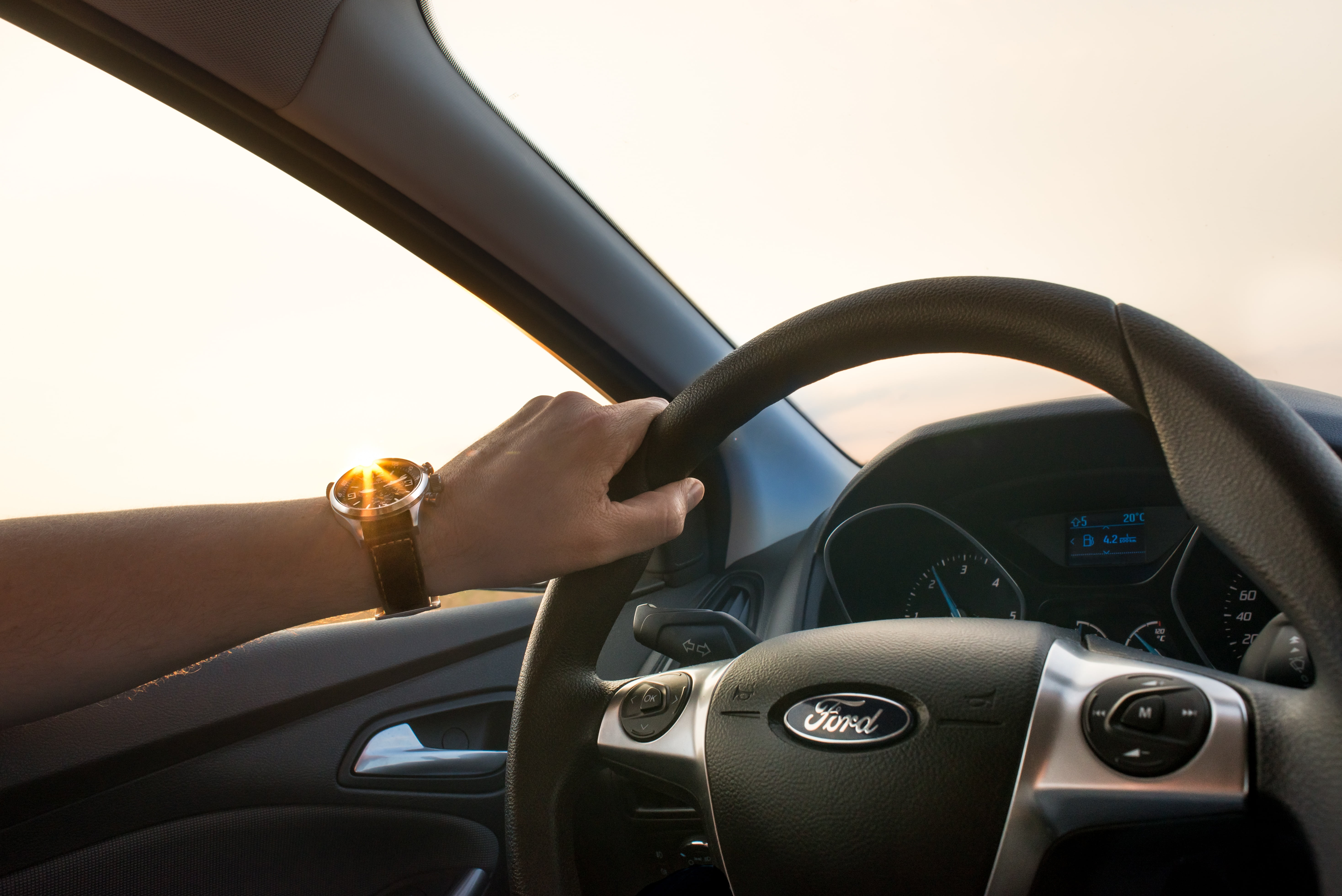 ford, daytime, 5K, sun, human limb, land Vehicle, dashboard, motion, hand, inside Of, wheel, road, transport, indoors, human body part, person, steering Wheel, HD Wallpaper