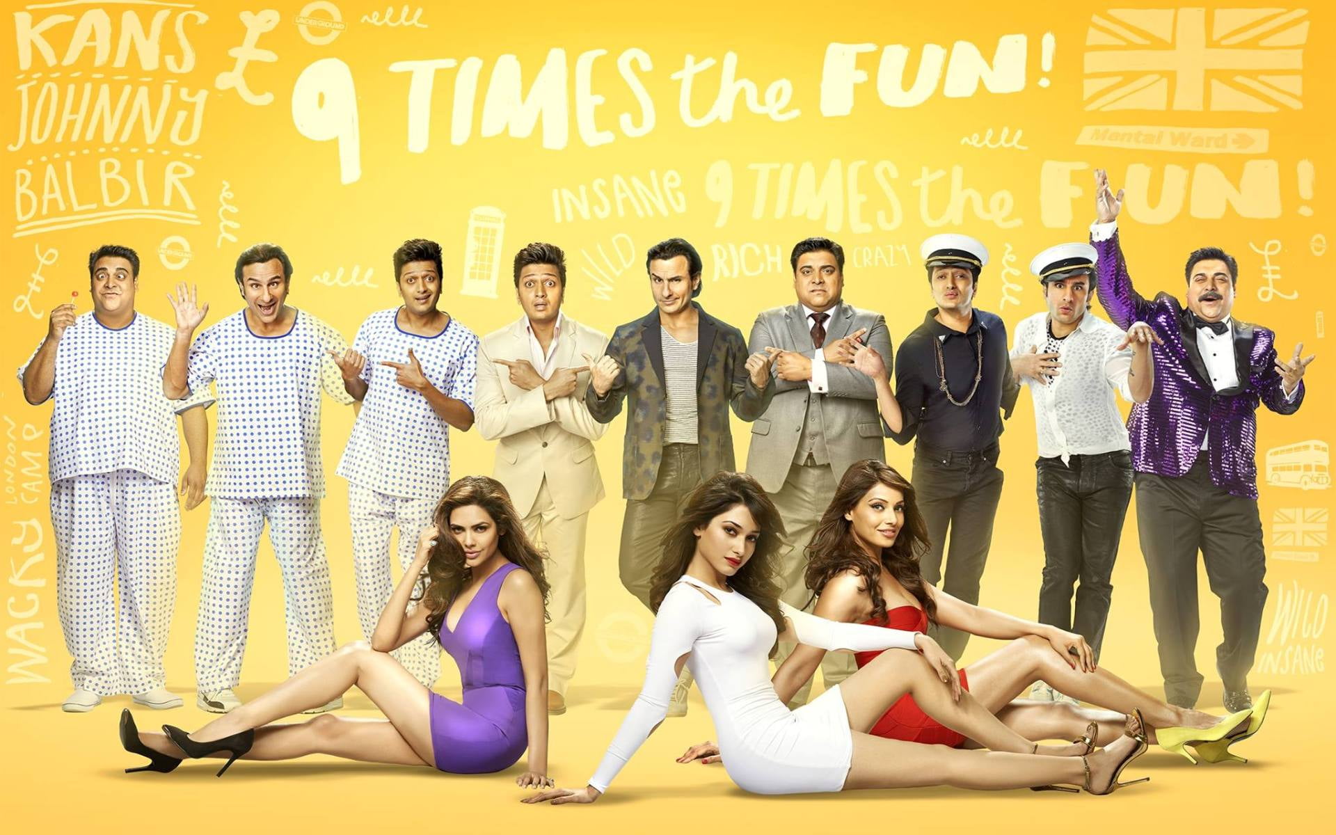 males, poster, human arm, people, casual clothing, group of people, Movies, full length, fun, Bollywood Movies, adult, indoors, 2014, arms raised, teenager, HD Wallpaper