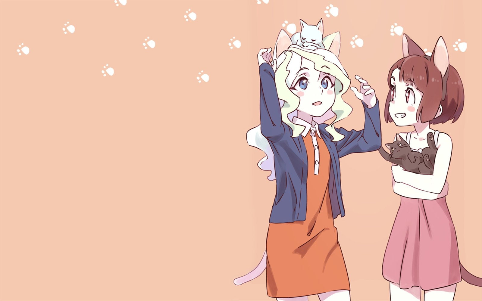 human arm, copy space, positive emotion, Cat, human body part, females, business person, people, happiness, Little Witch Academia, cheerful, emotion, Cat Girl, HD Wallpaper