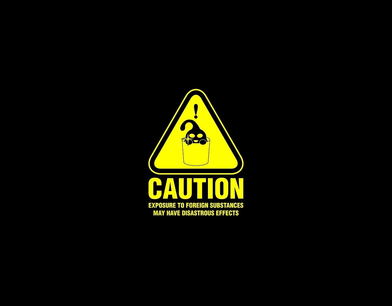 black color, close-up, 720P, text, parody, western script, information, dark, night, shape, representation, Suu (Monmusu), indoors, warning sign, triangle shape, HD Wallpaper