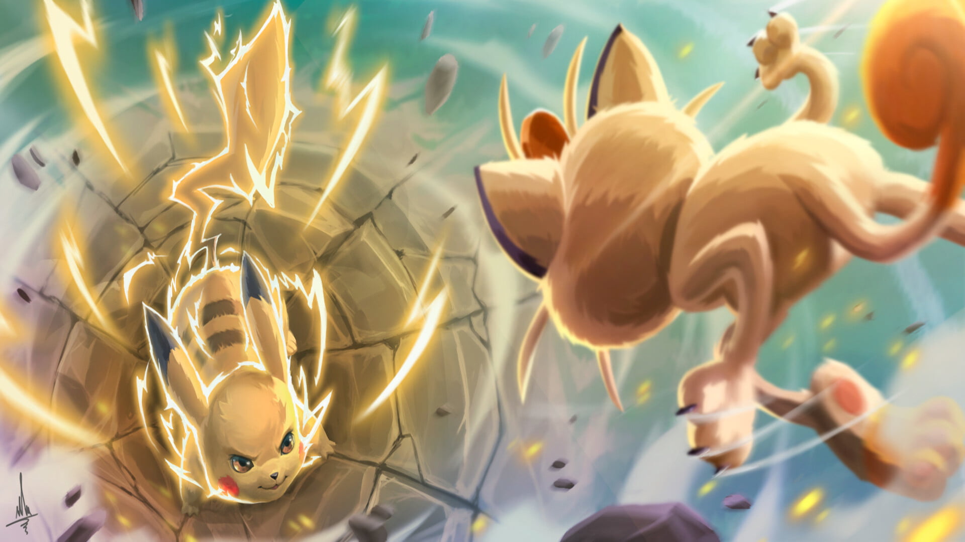 Meowth (Pokémon), Pokémon, 1080P, Pikachu, HD Wallpaper