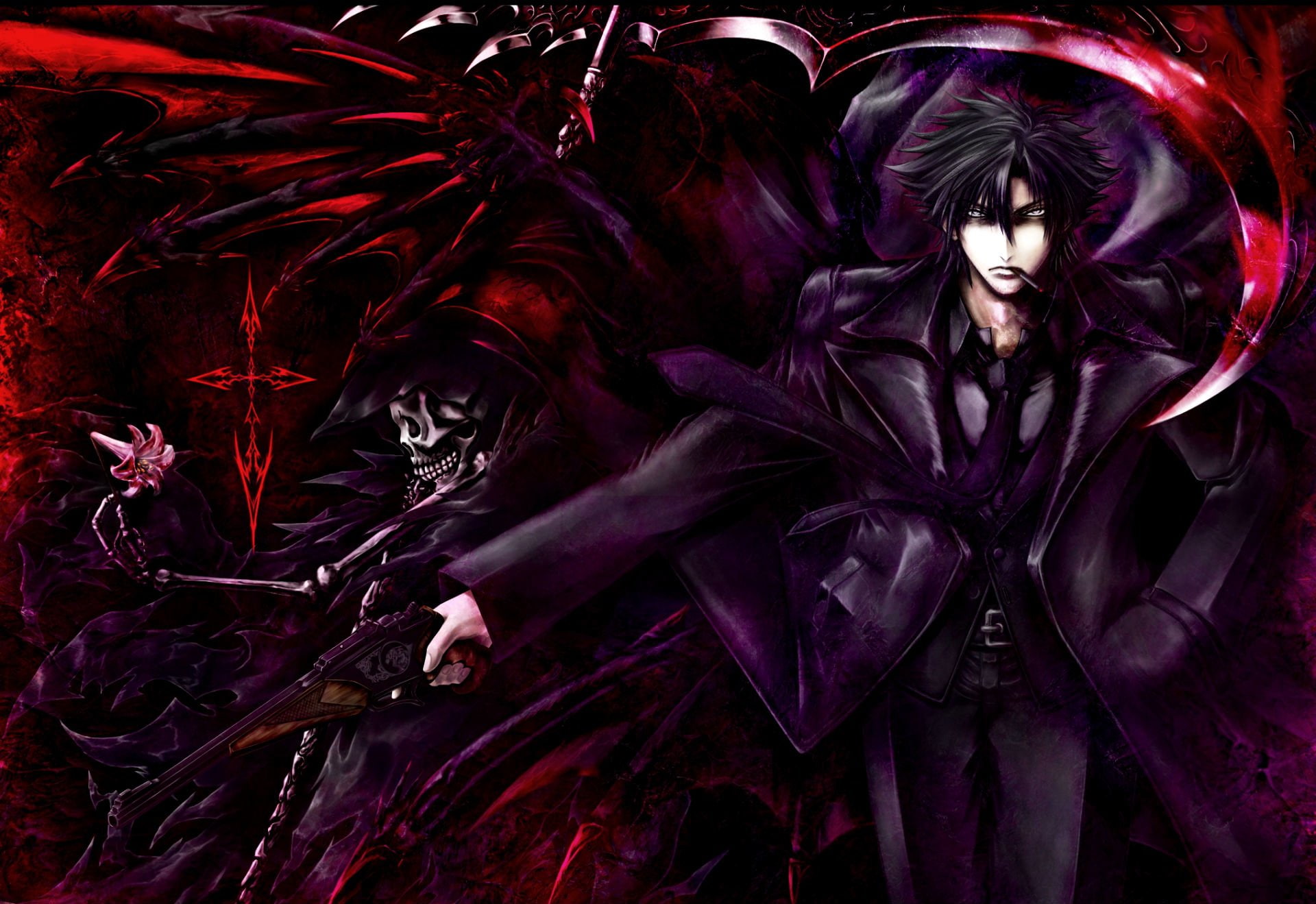 Fate/Zero, Kiritsugu Emiya, Assassin (Fate/Zero), purple, 1080P, Fate Series, dark, body paint, beautiful woman, portrait, females, red, women, clothing, HD Wallpaper