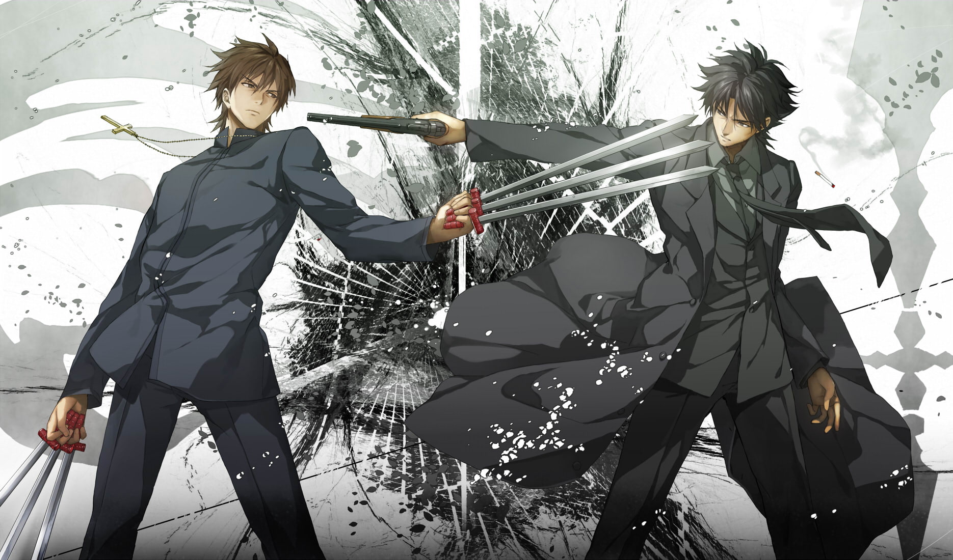 fate, necklace, kiritsugu, night, komecchi, tie, gun, stay, kotomine, weapon, kirei, emiya, 720P, HD Wallpaper