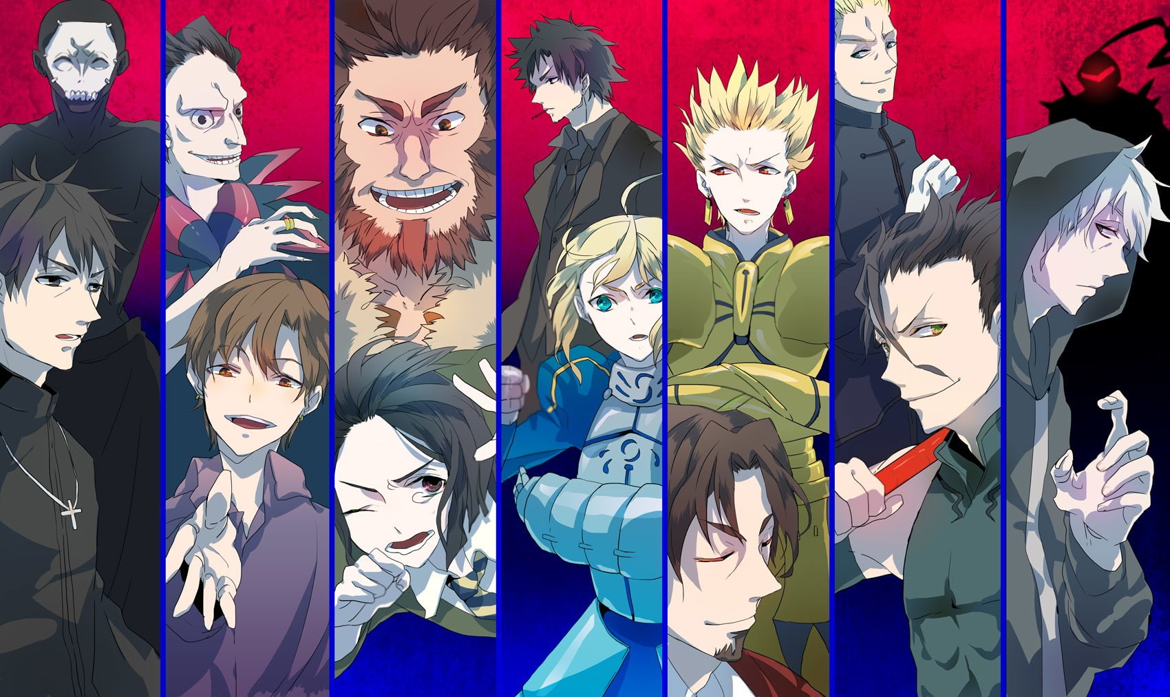 Saber (Fate Series), Kayneth El-Melloi Archibald, Gilgamesh (Fate Series), Caster (Fate/Zero), Velvet Waver, Ryuunosuke Uryuu, Fate/Zero, Archer (Fate/Zero), HD Wallpaper