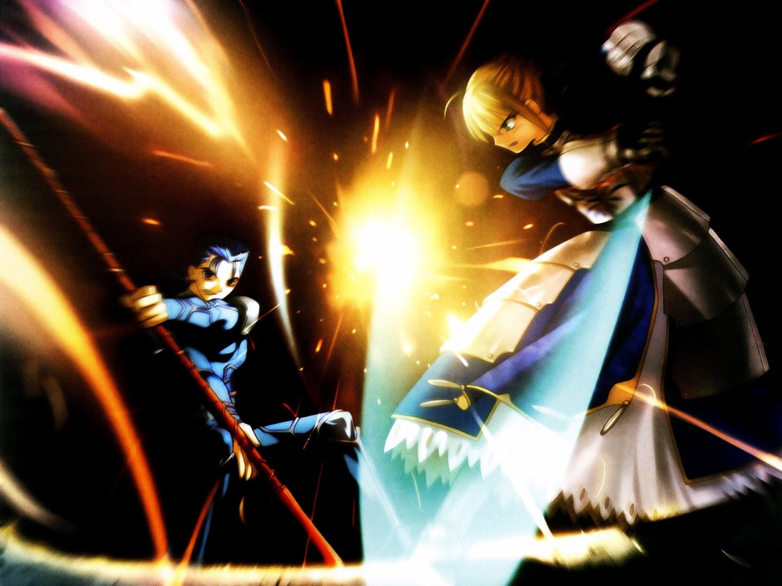 Fate Series, Lancer (Fate/Zero), Saber (Fate Series), Fate/Zero, 720P, HD Wallpaper