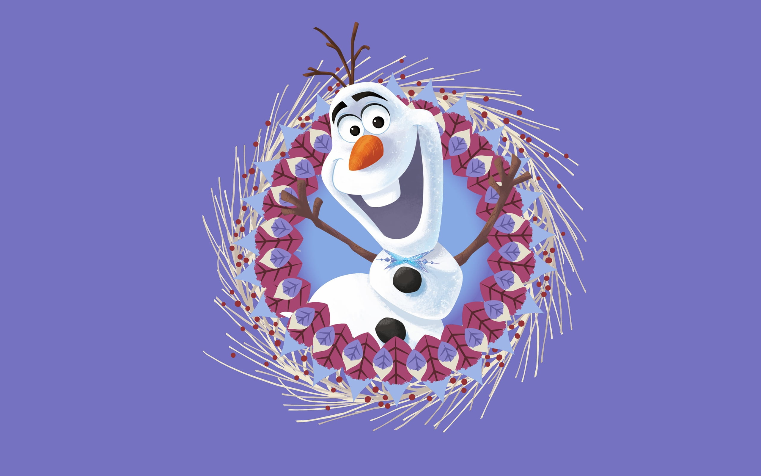 no people, cut out, wreath, event, purple, still life, blue, studio shot, movie, indoors, snowman, pink, shape, poster, Olafs Frozen Adventure (2017), representation, HD Wallpaper