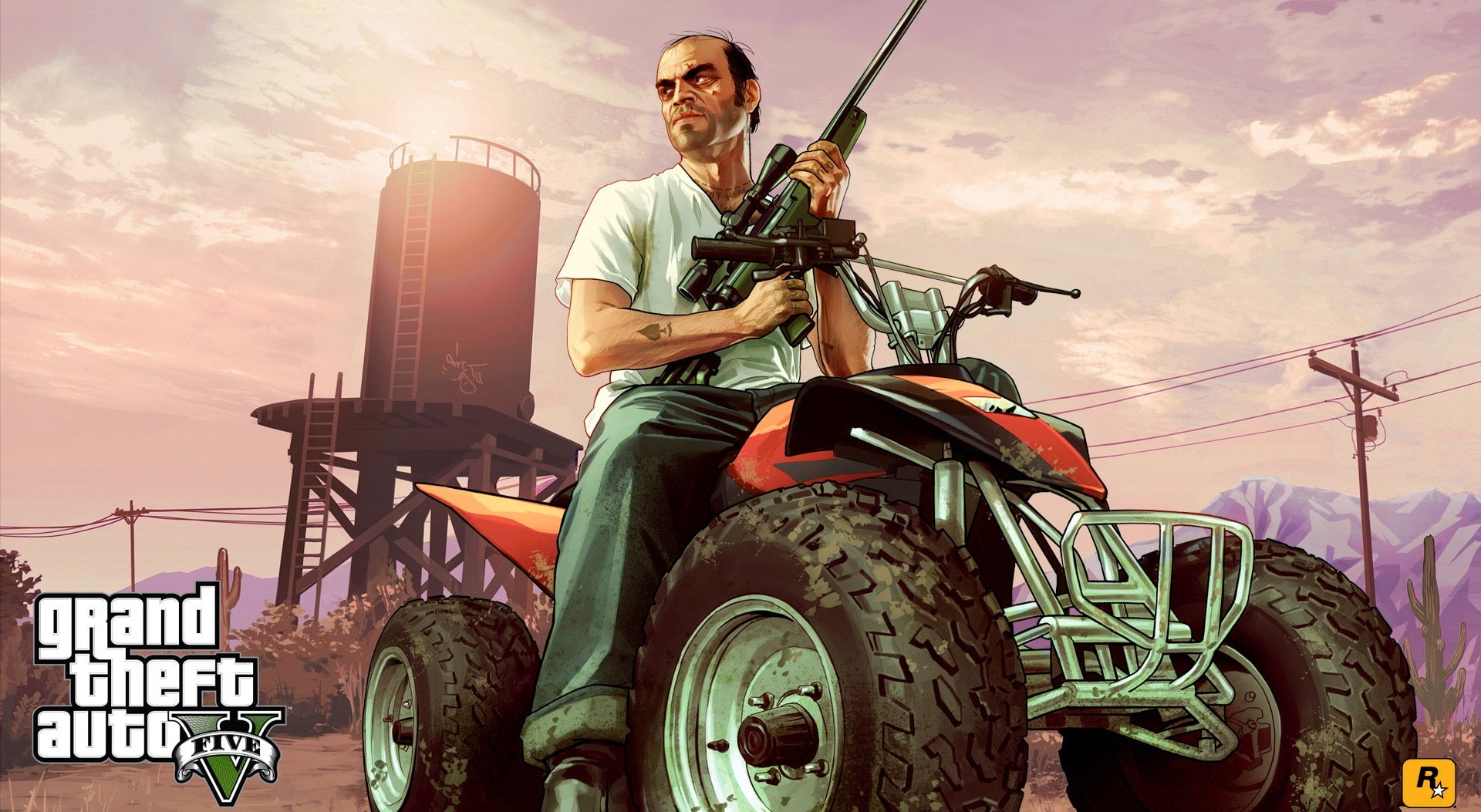 five, mature adult, people, hd, smiling, lifestyles, men, trevor, adult, cloud - sky, Grand Theft Auto, nature, 1080P, trevor phillips, land vehicle, HD Wallpaper