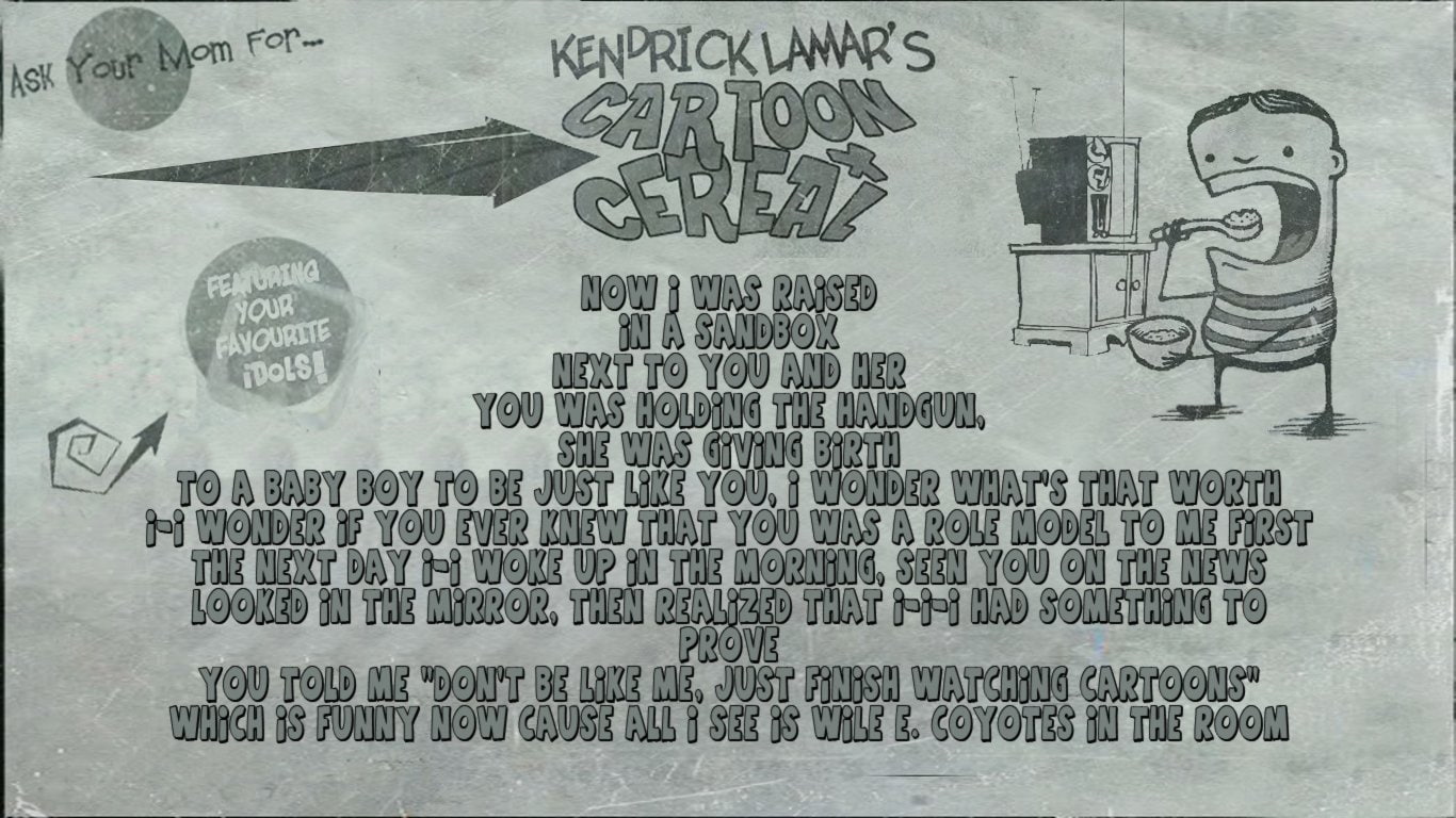 Hip Hop, Kendrick Lamar, Cereal, Singers, Rap, 720P, Cartoon, HD Wallpaper