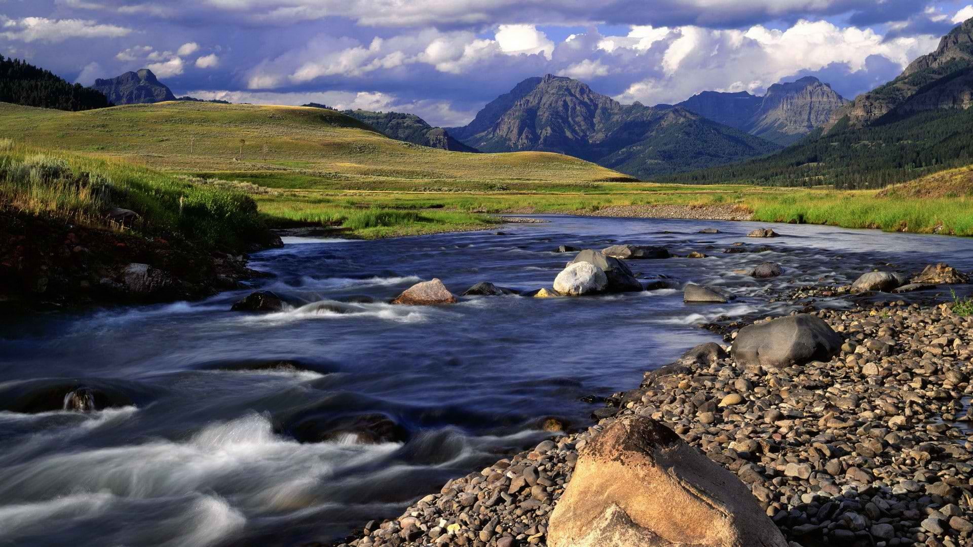 park, valleys, yellowstone, national, wyoming, 1080P, light, evening, lamar, soda, HD Wallpaper