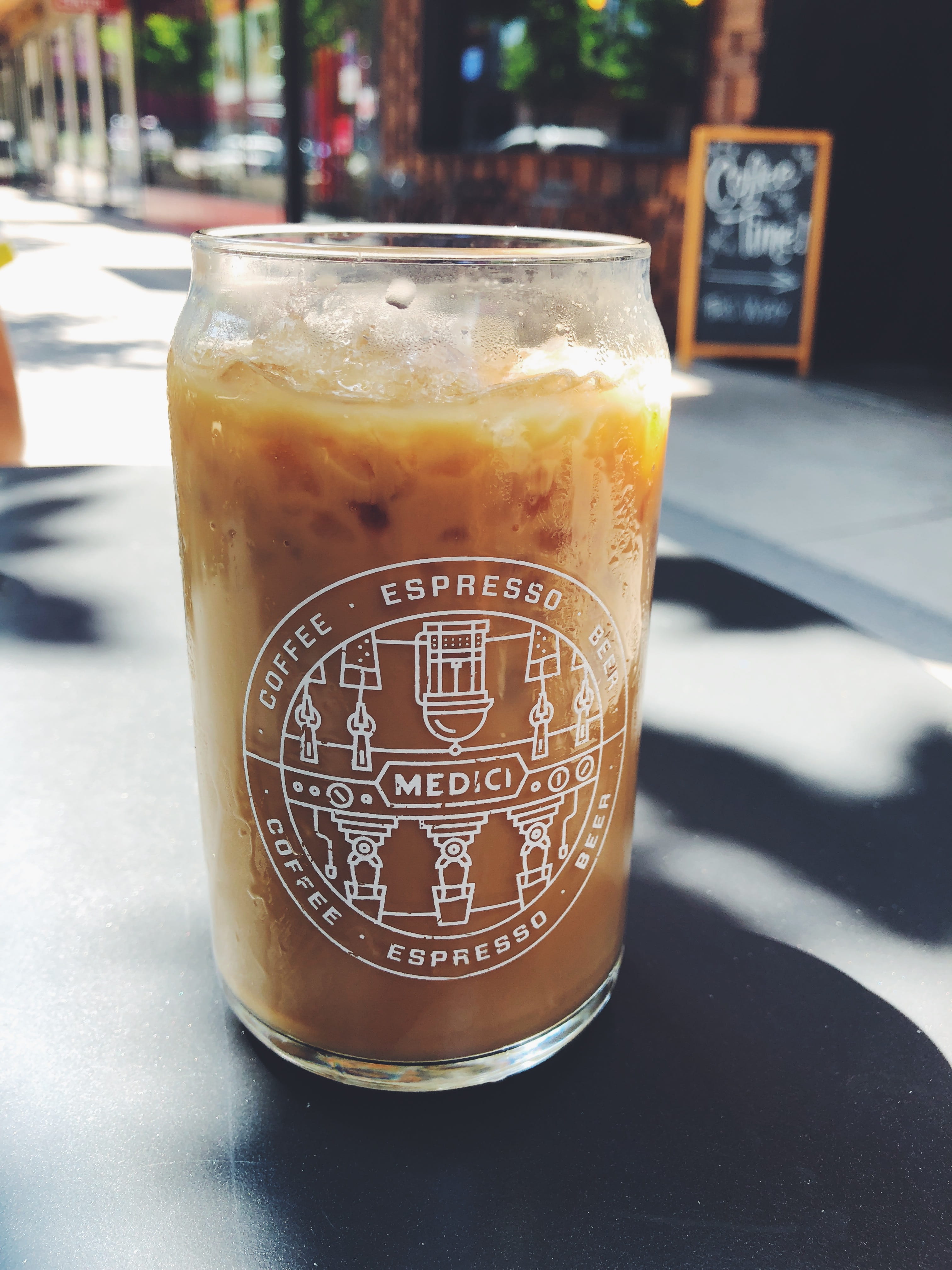 food, coffee, no people, drinking glass, iced coffee, united states, food and drink, 4K, 1142 s lamar blvd, non-alcoholic beverage, drink, focus on foreground, Phone HD Wallpaper