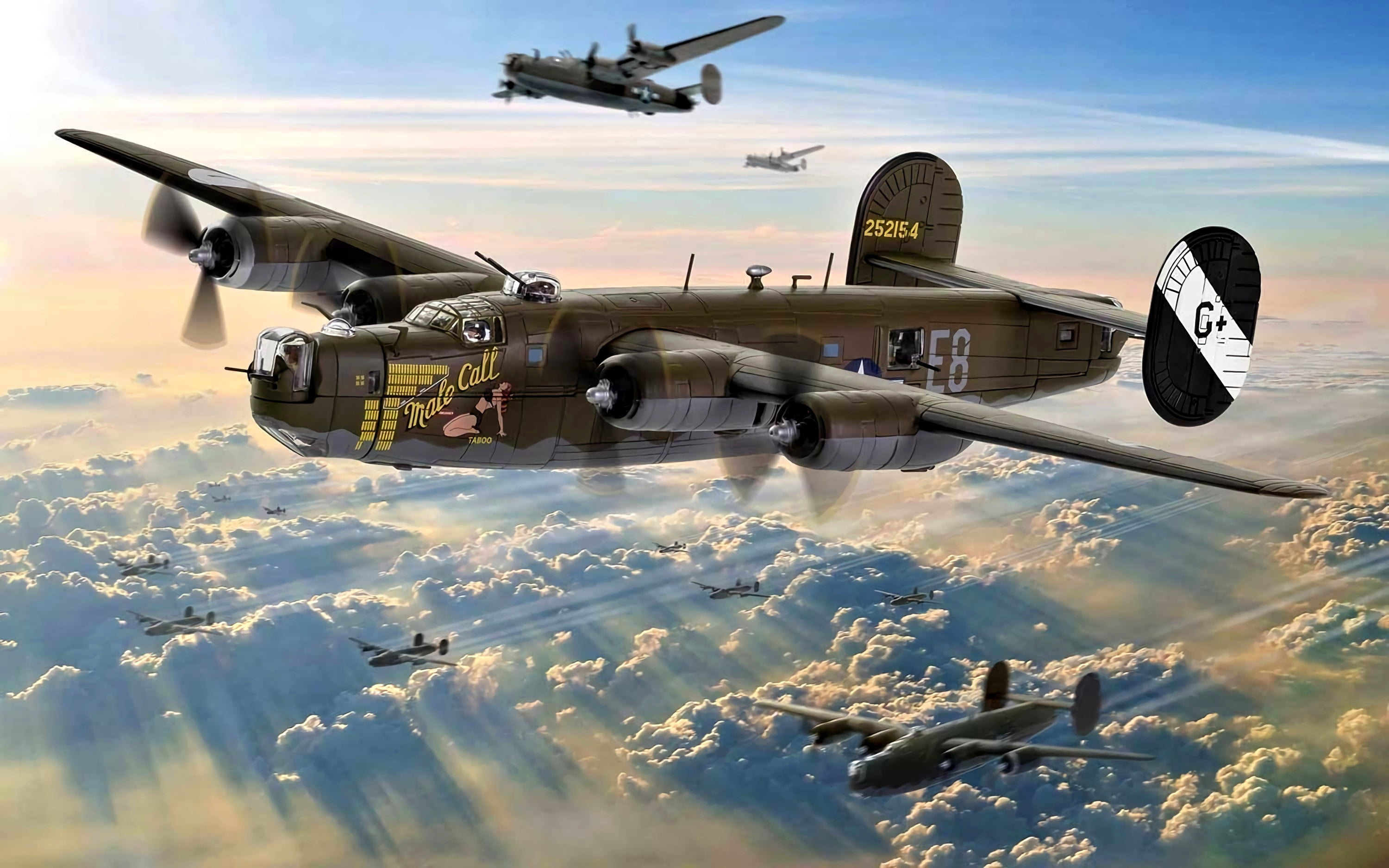 734th BS, B-24, 453rd BG, Jimmy Stewart, Male Call, 8th Air Force, 2K, Bomber, HD Wallpaper