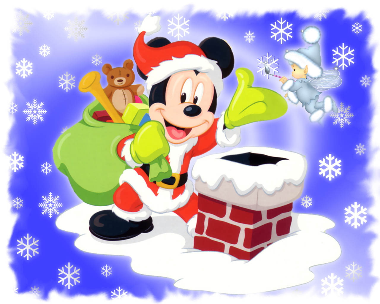 mickey, mouse, hd, santa, christmas, 720P, HD Wallpaper
