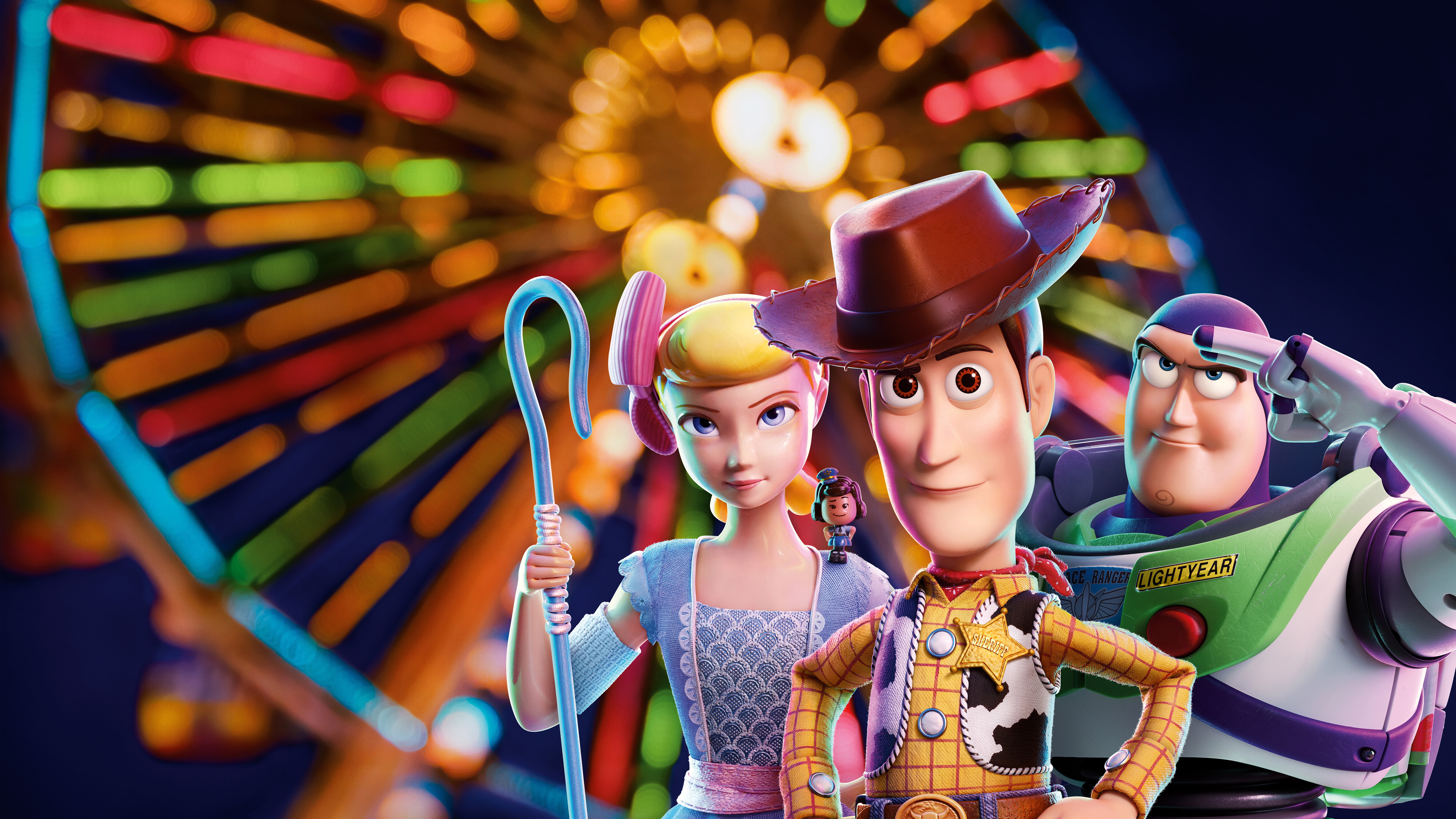 cartoon, characters, poster, 8K, background, Toy Story 4, HD Wallpaper