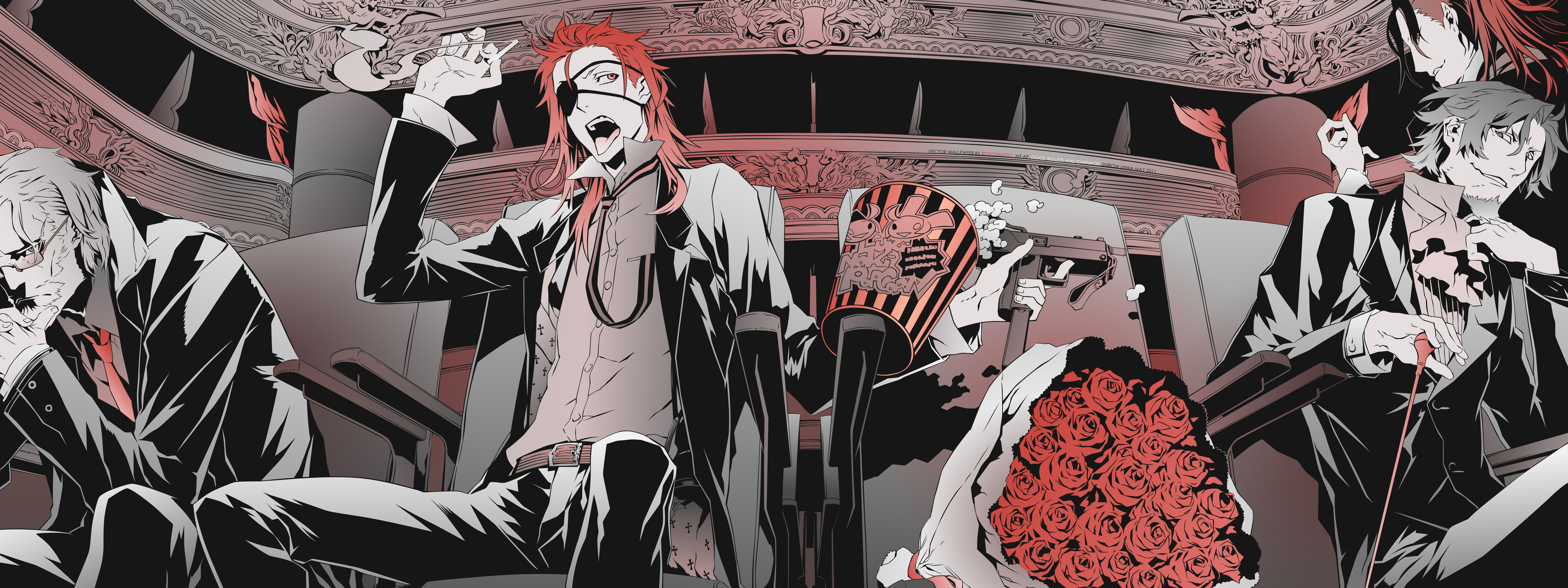 human representation, panoramic, hanging, popcorn, eyepatches, art and craft, creativity, real people, 4K, store, low angle view, Bungou Stray Dogs, indoors, HD Wallpaper