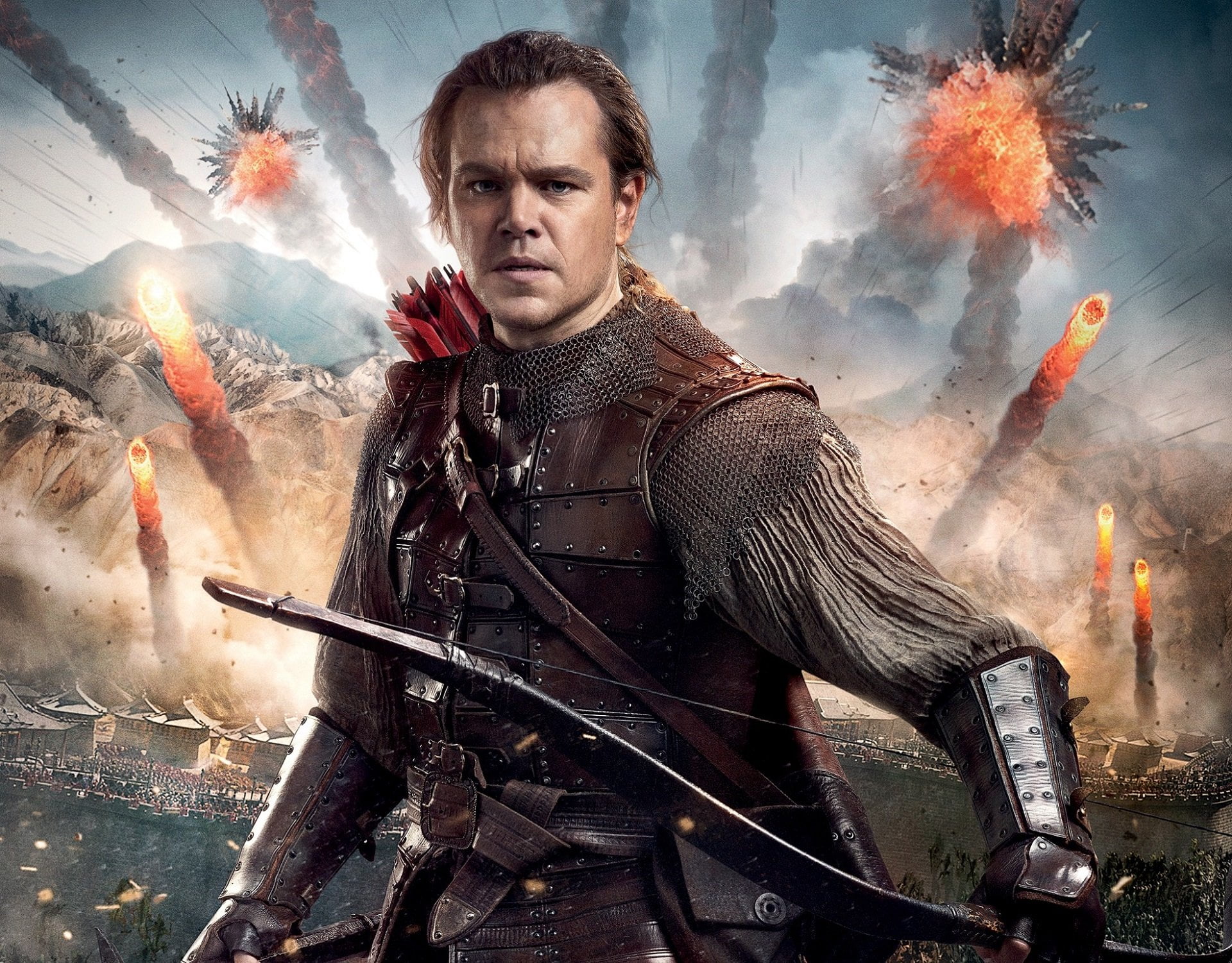 government, security, uniform, war, protection, Movie, one person, smoke - physical structure, Matt Damon, weapon, adult, The Great Wall, holding, communication, HD Wallpaper