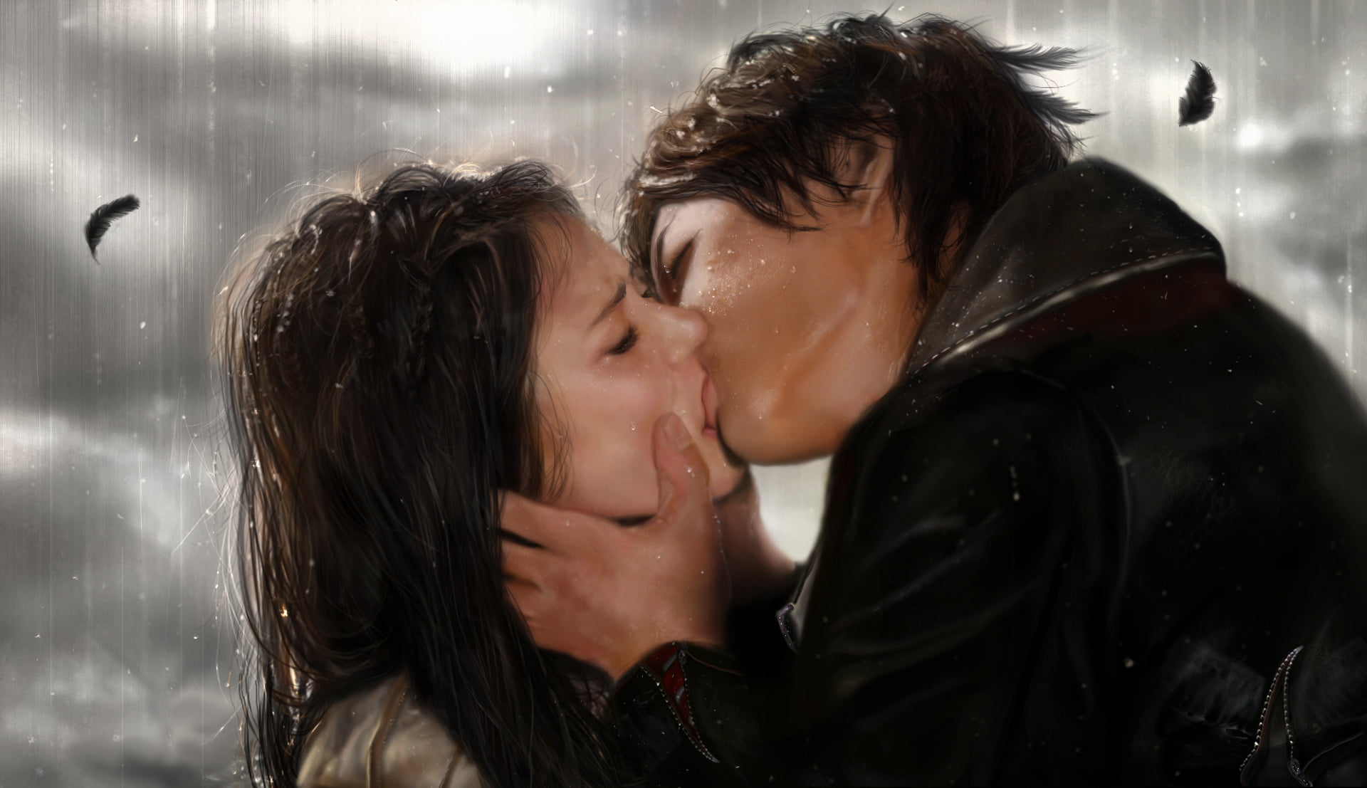 dating, heterosexual Couple, lifestyles, Elena, love, hairstyle, romance, young Couple, hoodie, flirting, brown Hair, black, headshot, beautiful, portrait, HD Wallpaper