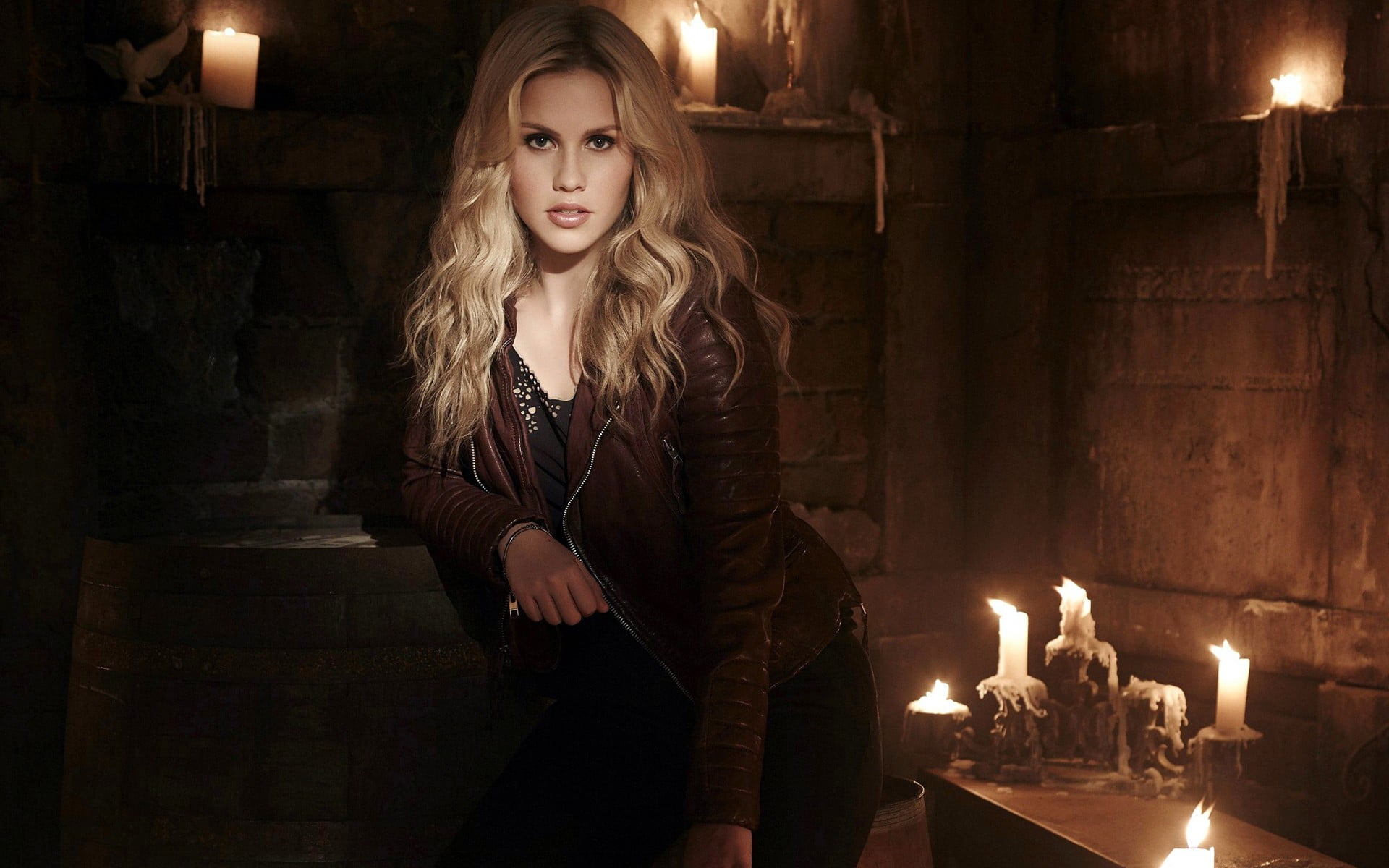 blond hair, one person, 1080P, flame, young women, hair, heat - temperature, indoors, girls, beauty, claire holt, fire - natural phenomenon, long hair, HD Wallpaper