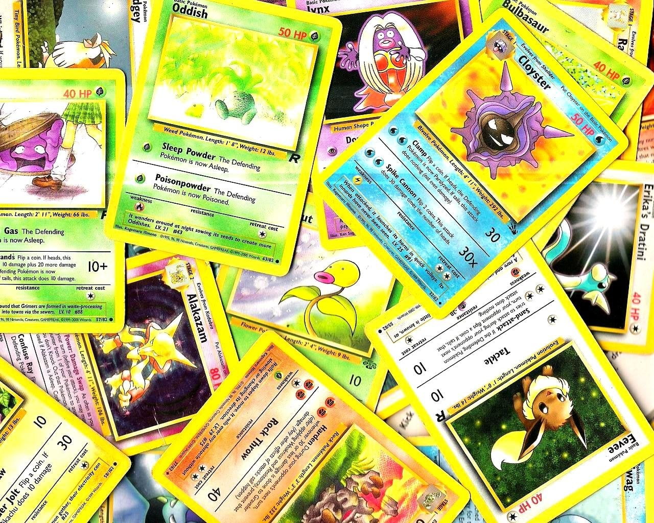 Pokémon, human representation, trading, full frame, lot, communication, Pokémon cards, abundance, Dratini (Pokémon), high angle view, representation, indoors, HD Wallpaper