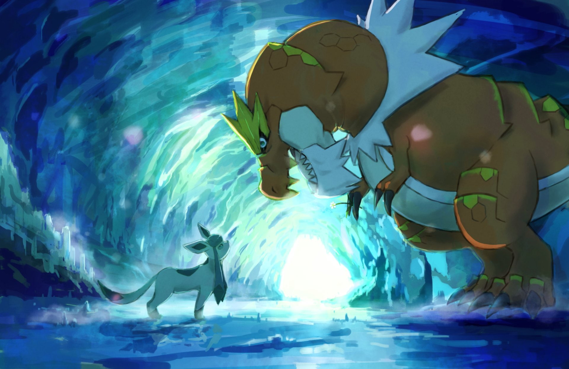 Tyrantrum (Pokémon), 1080P, Glaceon (Pokémon), Pokémon, HD Wallpaper