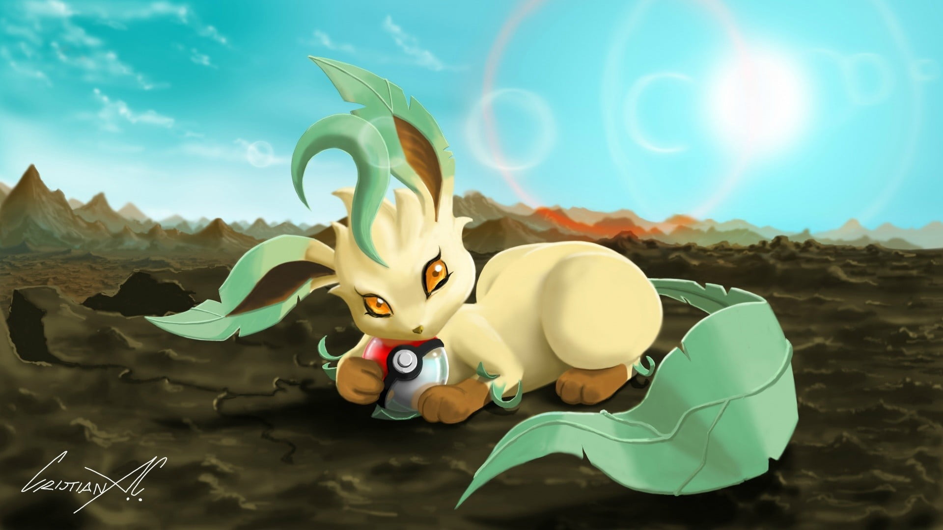 close-up, 1080P, Pokémon, representation, animal, creativity, animal themes, day, nature, Leafeon, animal representation, no people, craft, art and craft, HD Wallpaper