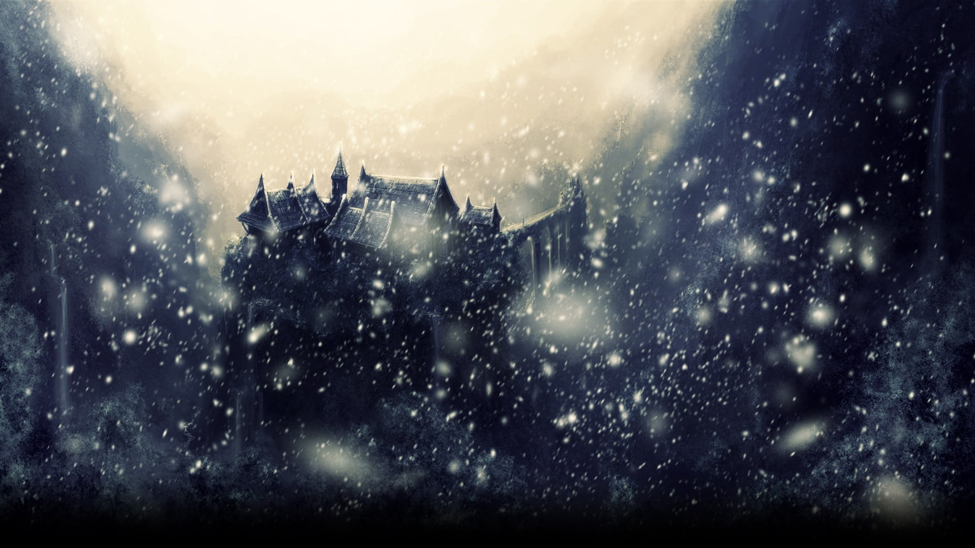 city, architecture, rain, extreme weather, outdoors, building, tower, office building exterior, built structure, cold temperature, cityscape, snow, 1080P, HD Wallpaper