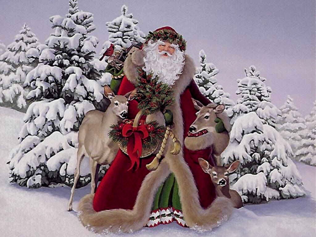 santa claus, Father, Christmas, Winter, abstract, Santa, hd, 480P, xmas, art, HD Wallpaper