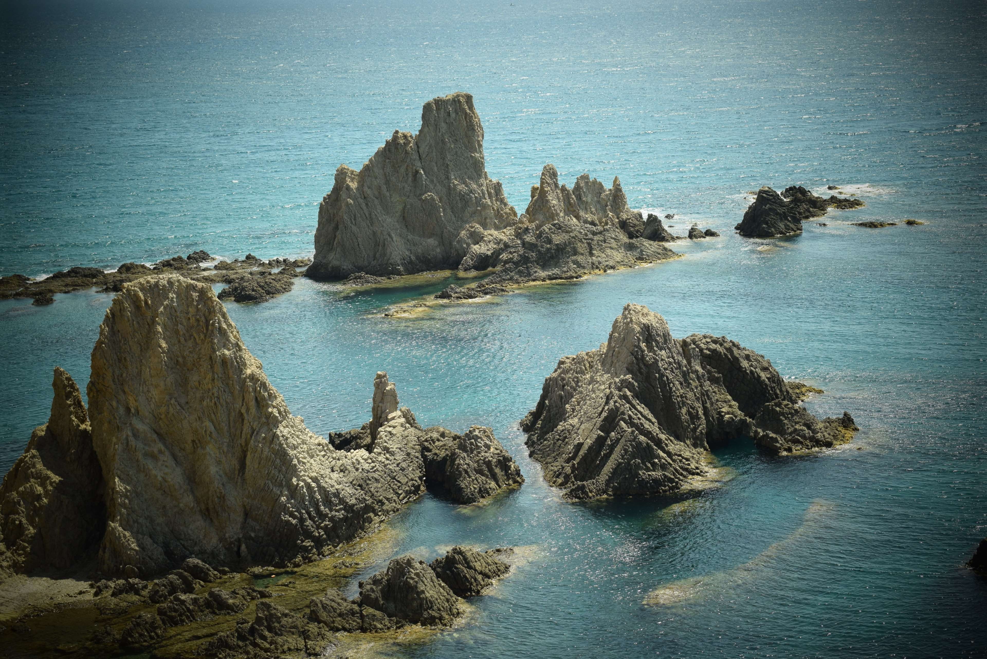 rocks, beauty in nature, landscape, nature, solid, sky, idyllic, rock - object, blue, dom, rock formation, no people, land, mediterranean, outdoors, tranquil scene, HD Wallpaper