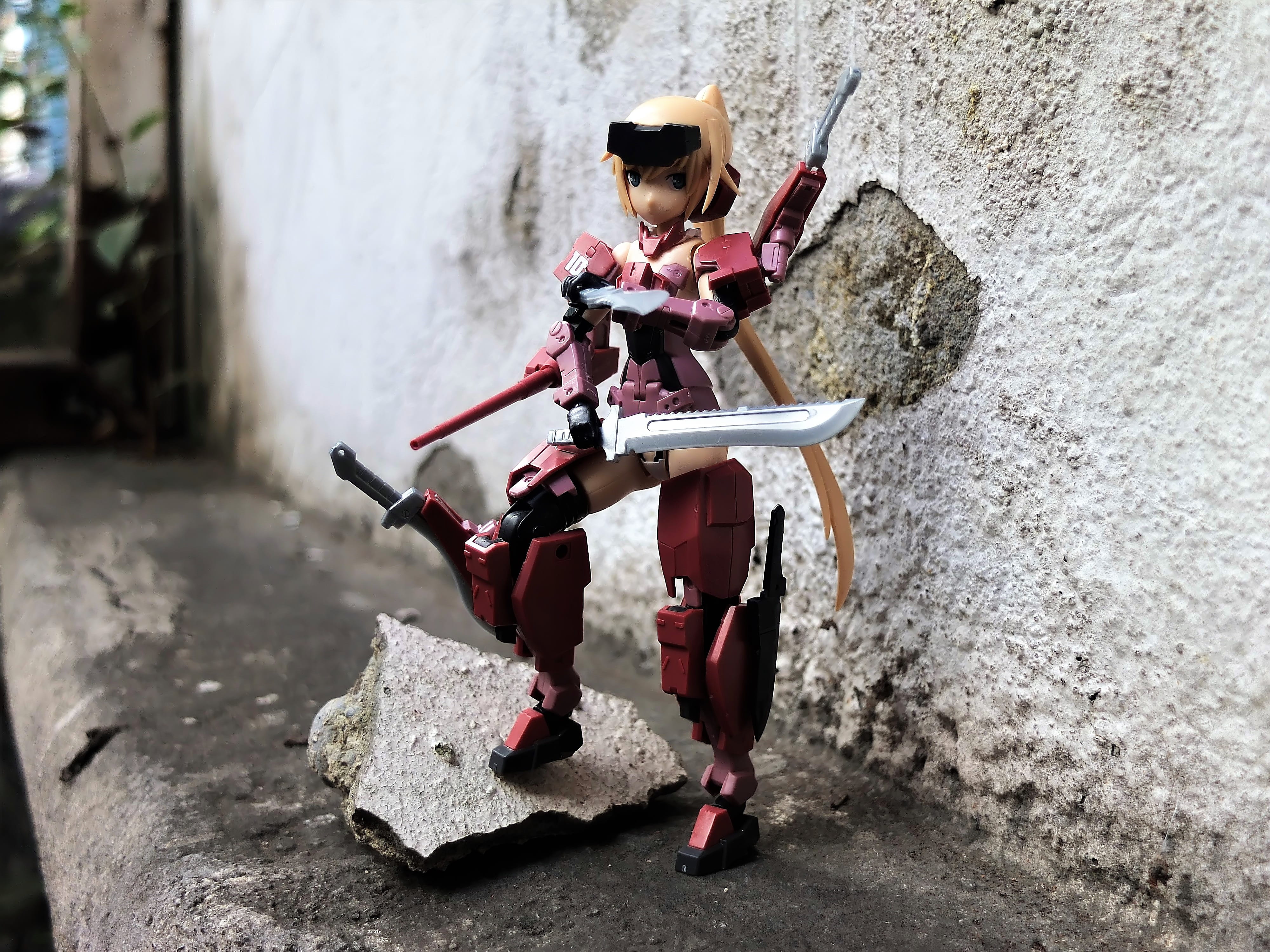 series, action, architecture, plastic, character, figurine, standing, full length, frame, rock, toy, kotobukiya, women, jin-rai, clothing, solid, lifestyles, HD Wallpaper