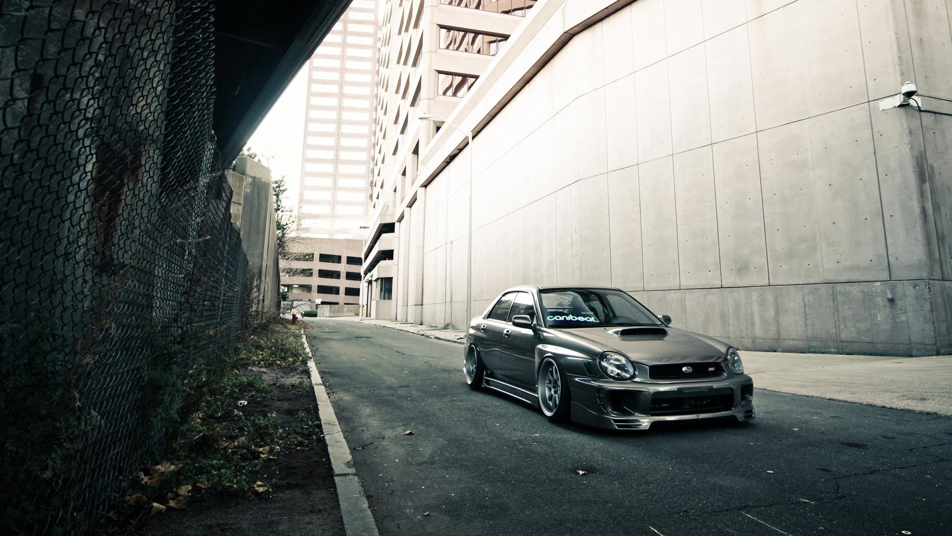 other cars, sedan, grey, 1080P, bugeye, cars, wrx, HD Wallpaper