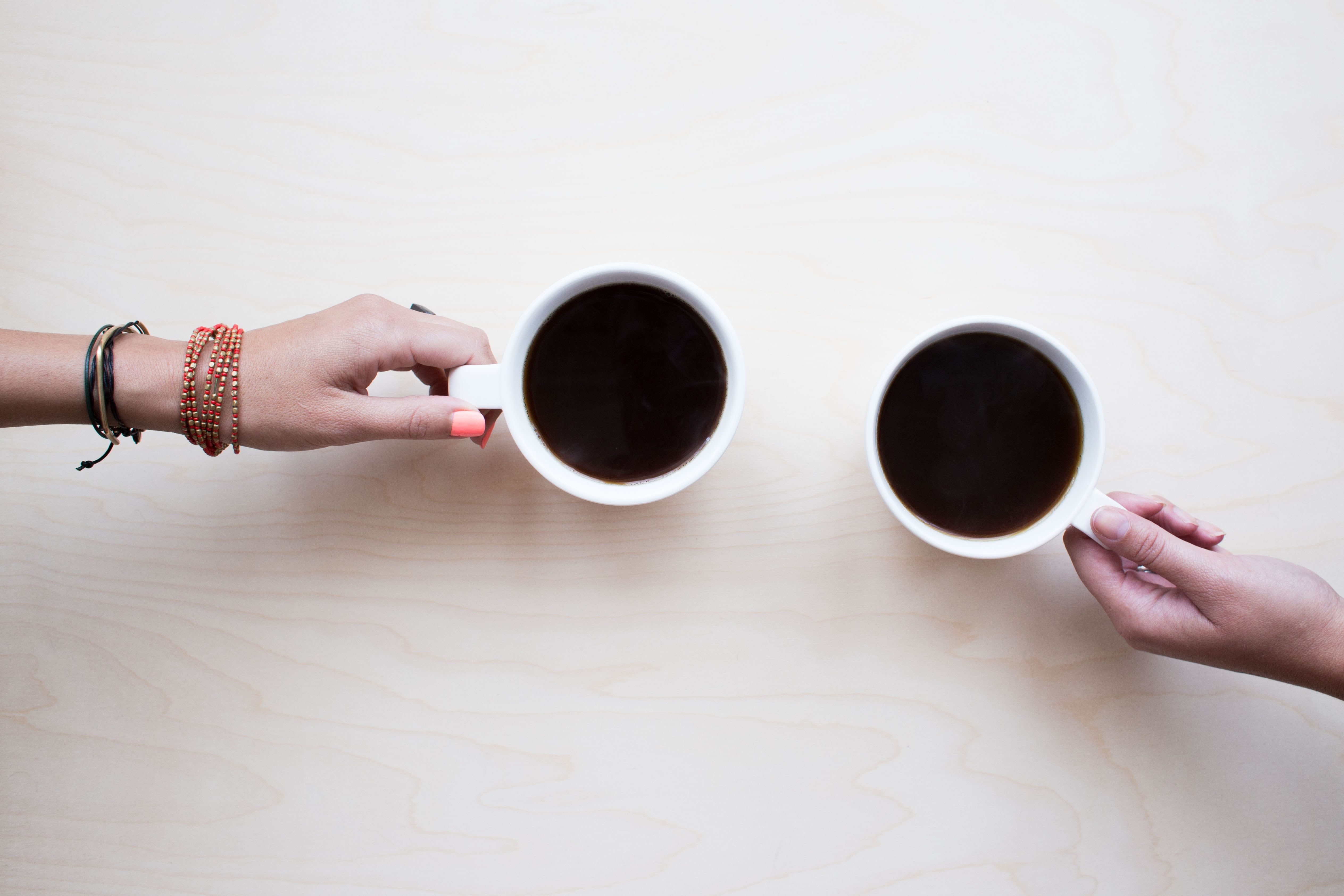white, table, casual, lifestyles, women, drinking, coffee - drink, black coffee, refreshment, friends, indoors, human body part, people, cups, food and drink, HD Wallpaper