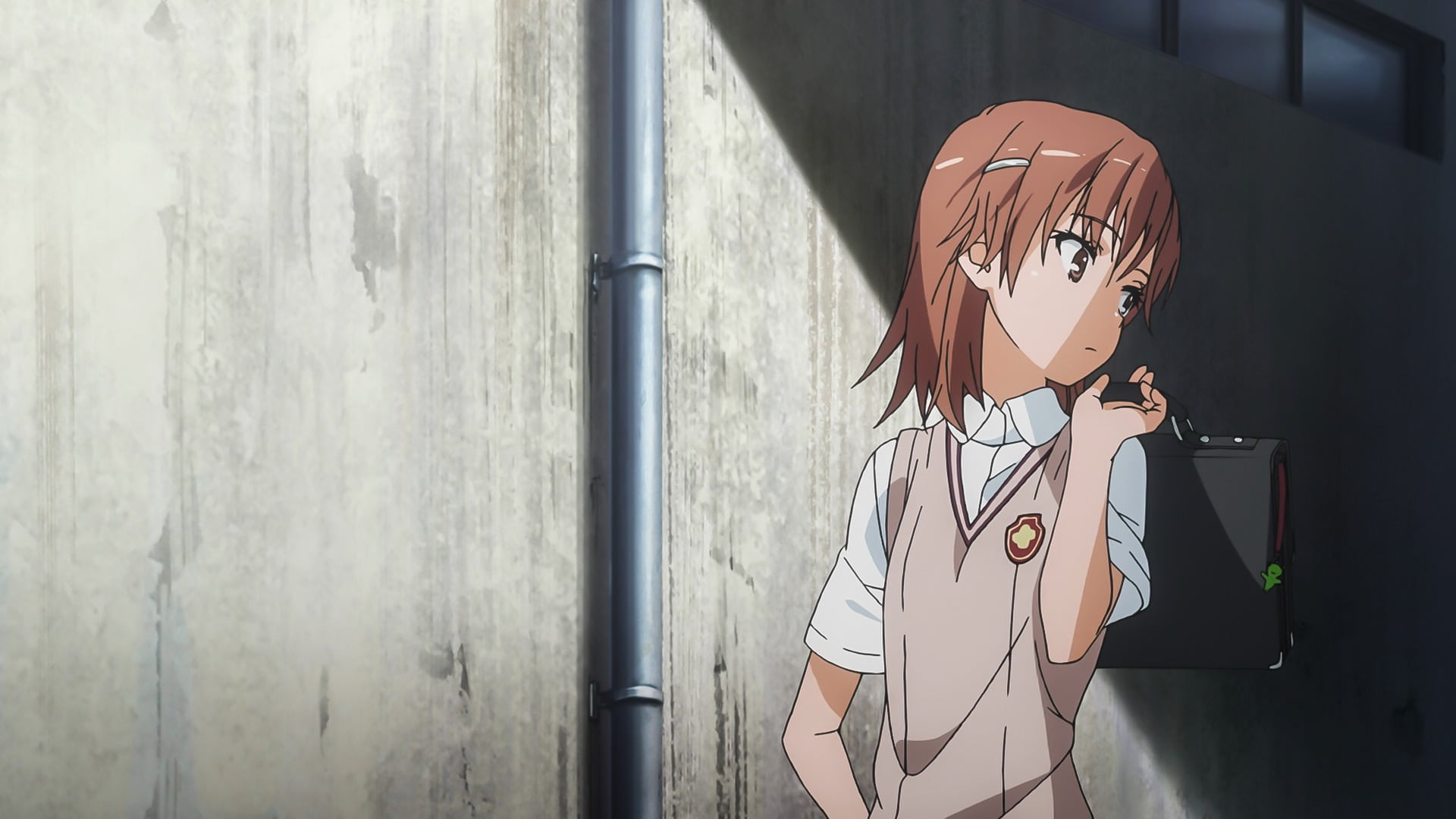 waist up, outdoors, To Aru Kagaku no Railgun, three quarter length, women, 1080P, architecture, anime, one person, adult, lifestyles, leisure activity, HD Wallpaper