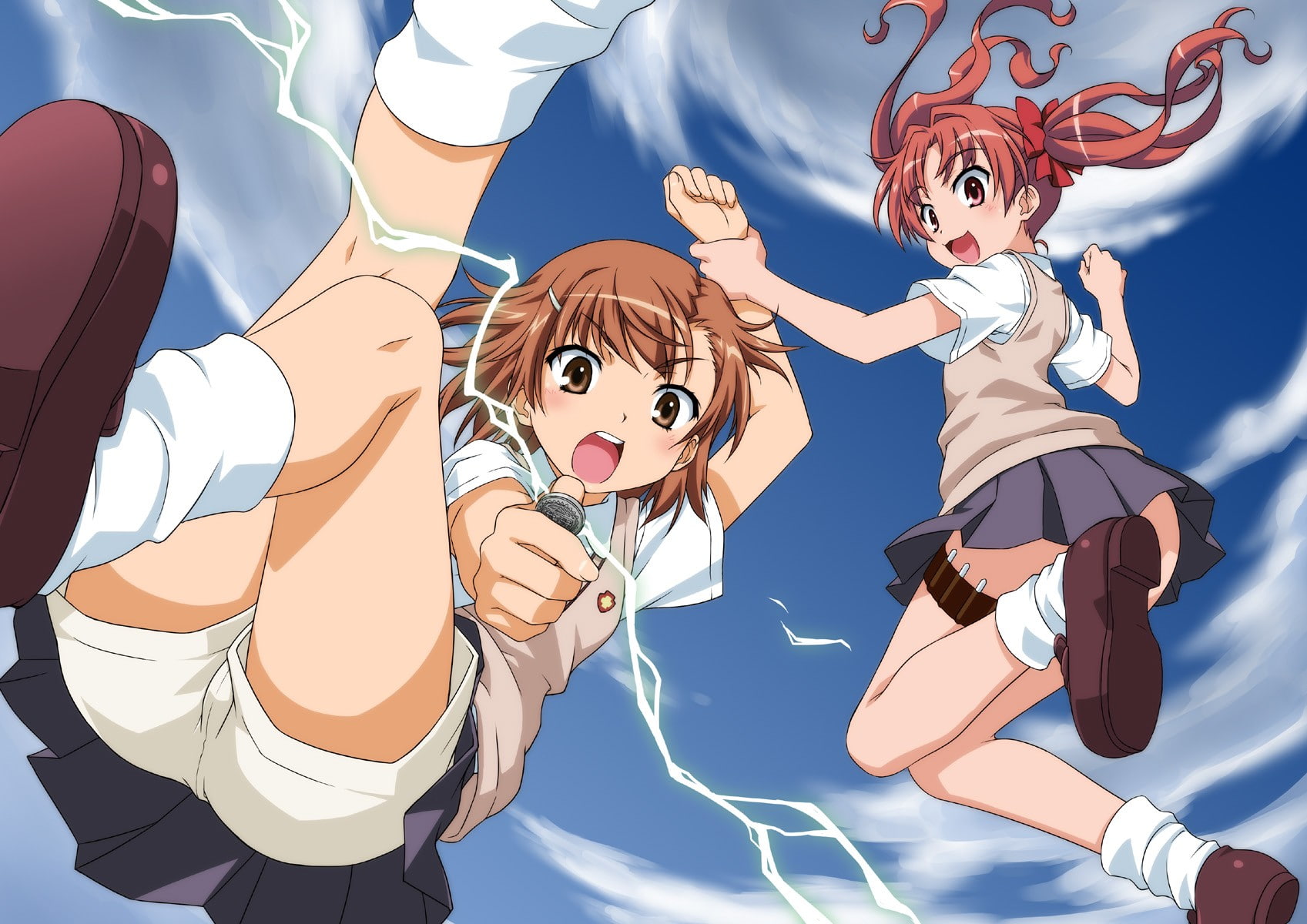 outdoors, people, emotion, representation, human body part, Misaka Mikoto, lifestyles, clothing, teenager, women, nature, human arm, anime, two people, HD Wallpaper