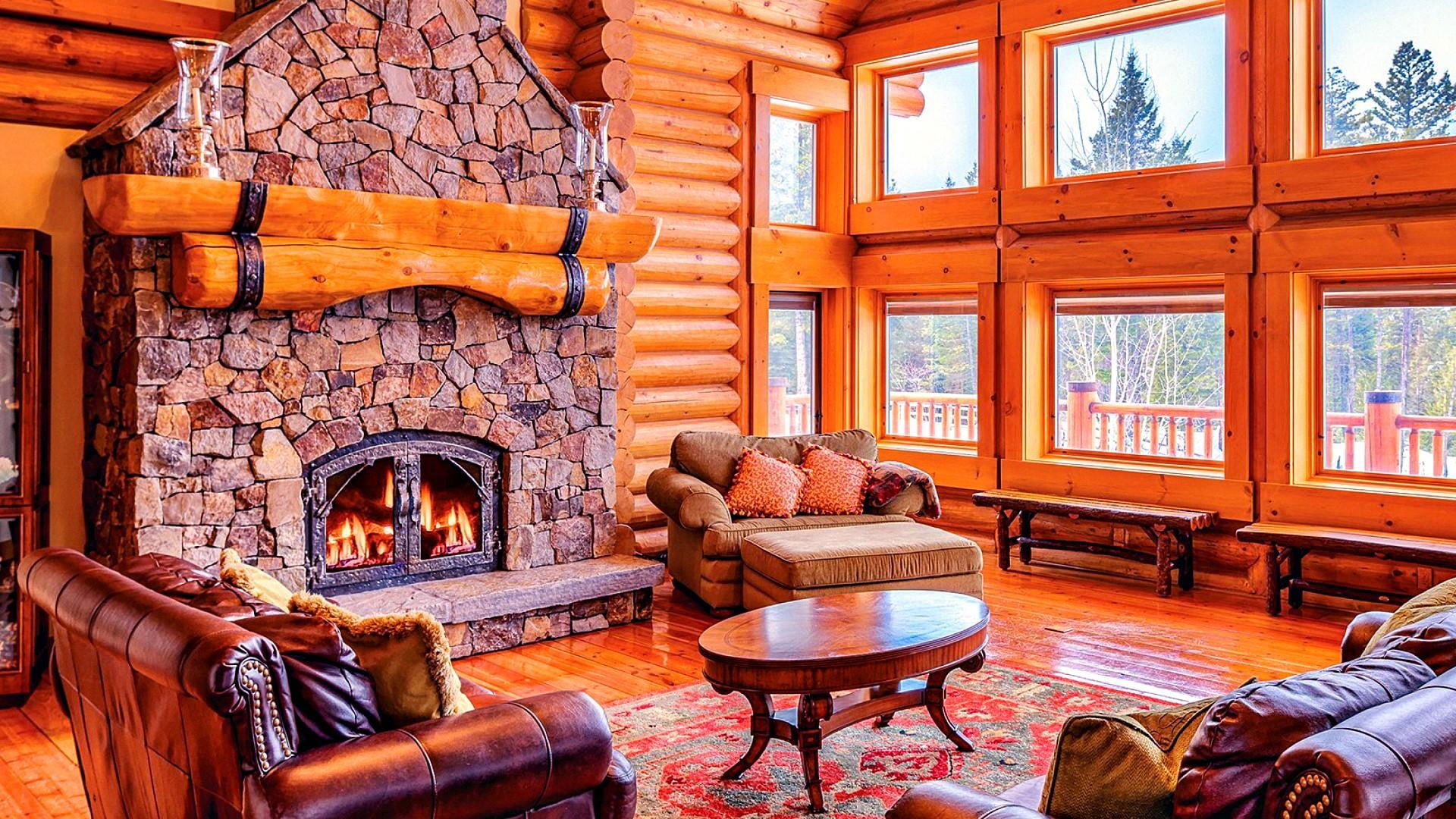 1080P, livingroom, wood, fireplace, scandinavian, lifestyle, wooden, cosy, interior, fire, house, homelike, HD Wallpaper