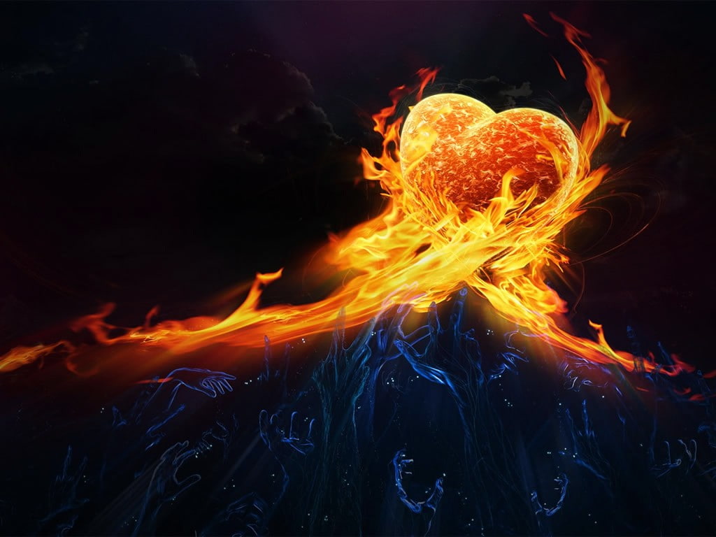 burning, fire, 480P, burn, red, HD Wallpaper