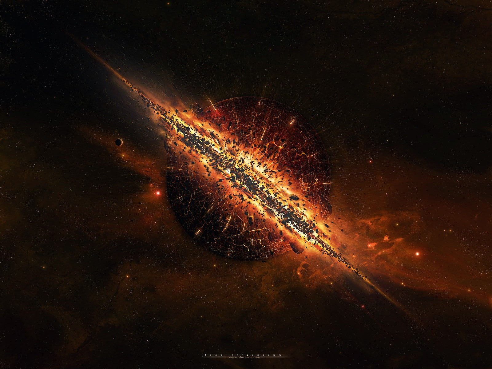720P, planet, armageddon, digital art, space art, space, HD Wallpaper