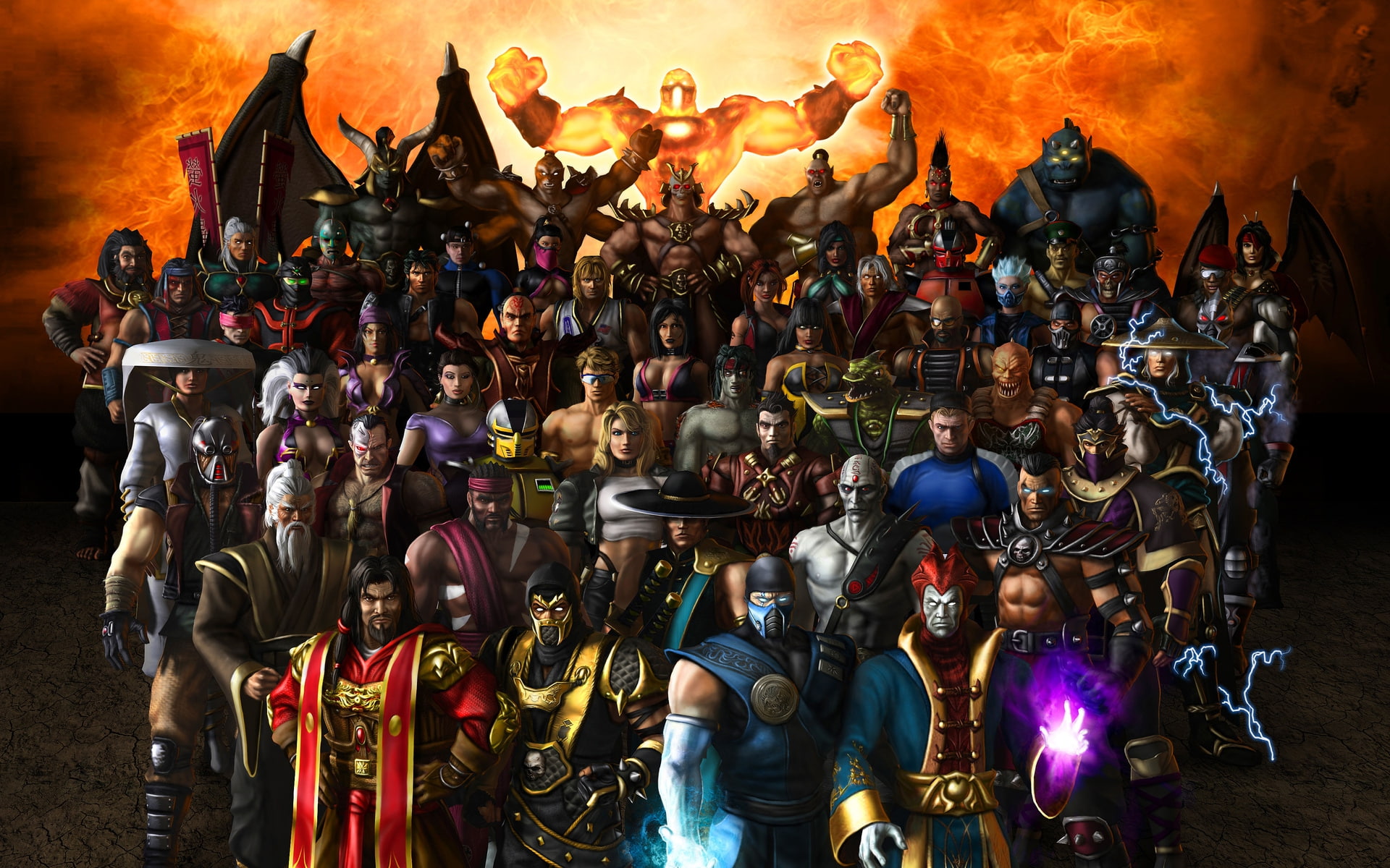 video, mortal, goro, 1080P, kombat, art, games, ermak, blaze, armageddon, hd, characters, barracks, HD Wallpaper