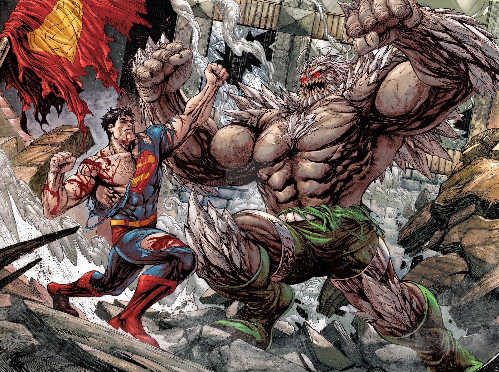 sculpture, religion, multi colored, male likeness, spirituality, Superman, creativity, outdoors, Doomsday (DC Comics), representation, art and craft, statue, HD Wallpaper