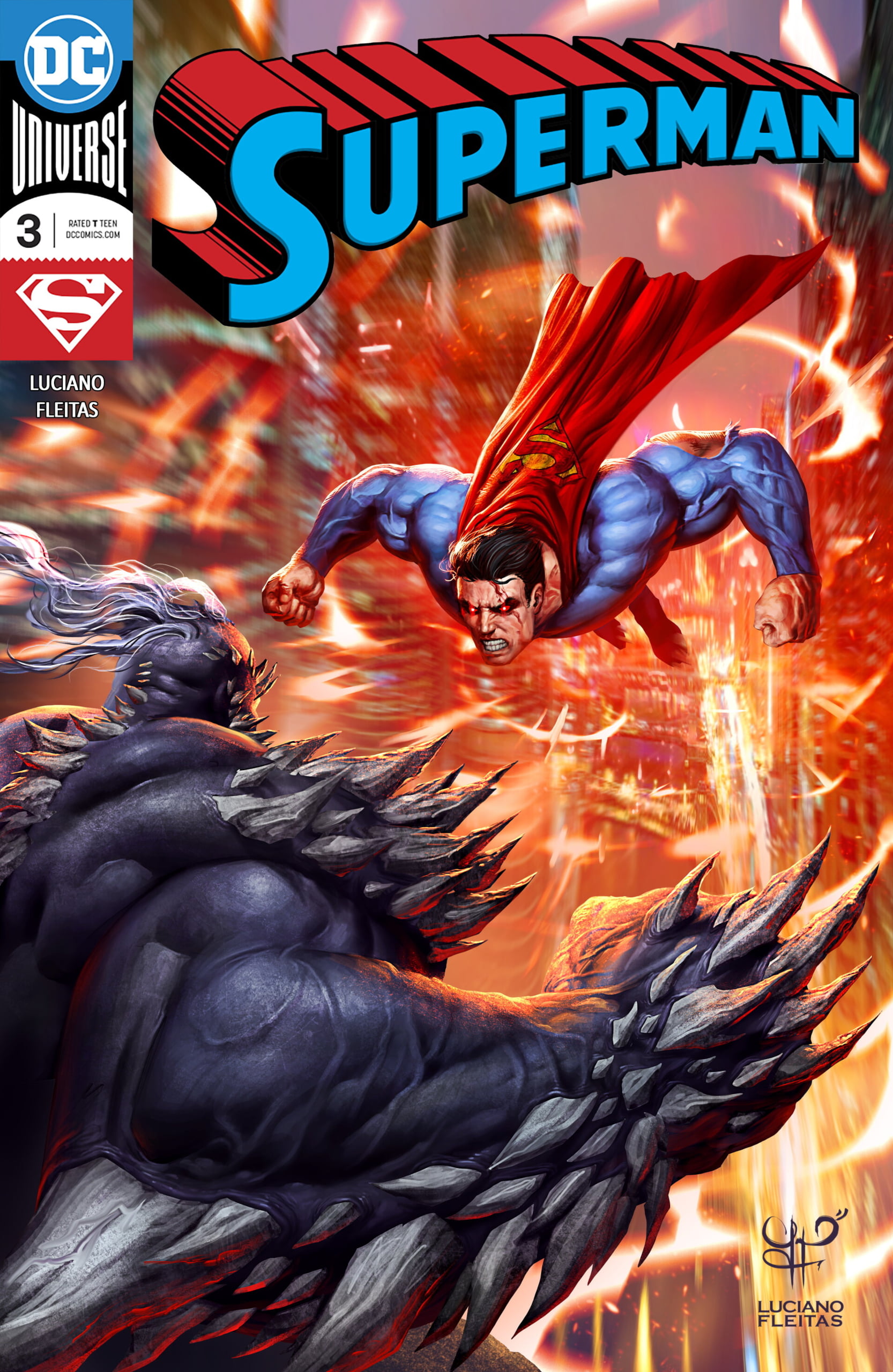 artwork, DC Comics, comic books, portrait display, fighting, 2K, comics, Superman, Doomsday, Phone HD Wallpaper