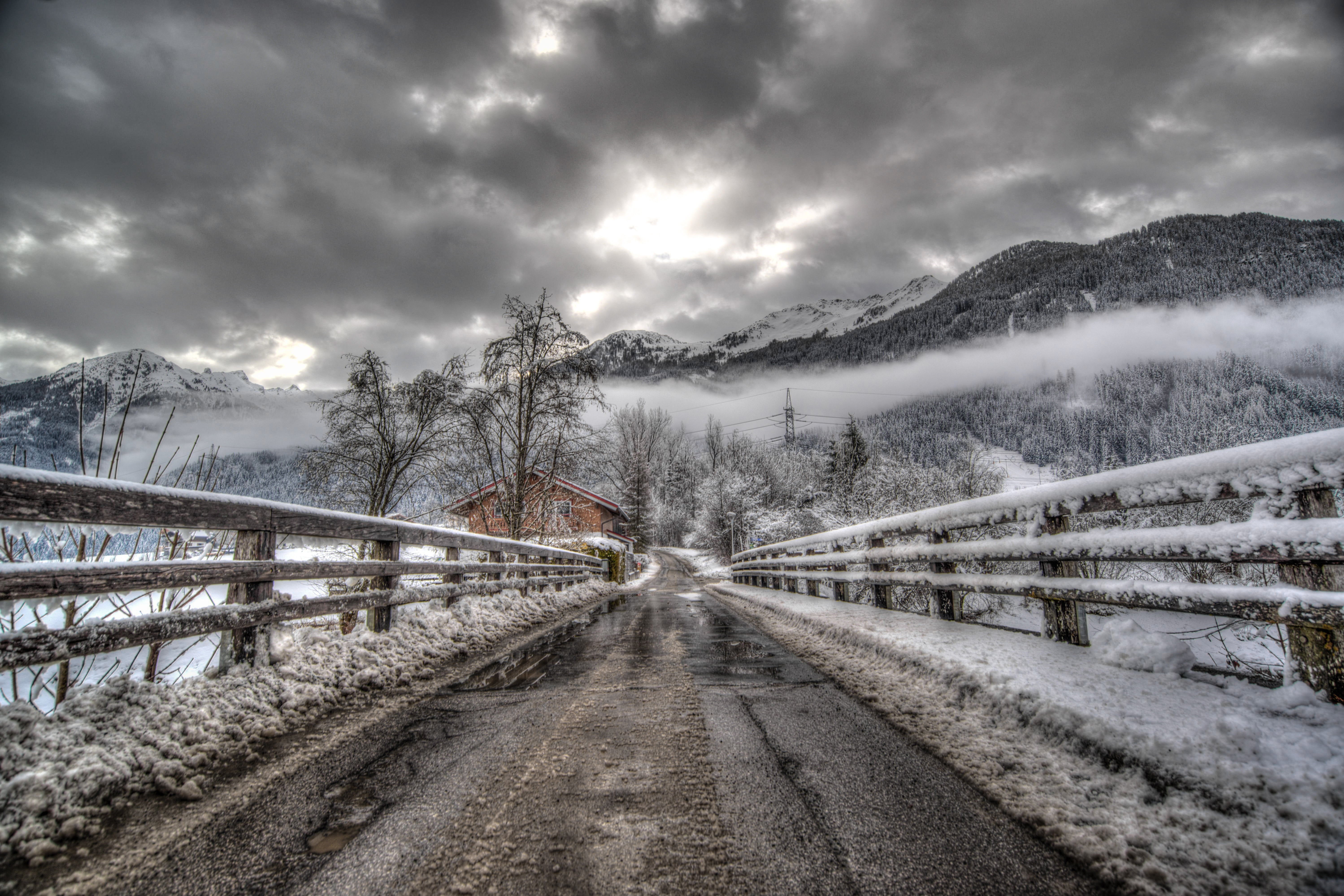 transportation, scenic, historic, outdoors, no people, mystical, storm, 5K, spooky, clouds, landscape, horror, mountain, weather, tree, europe, storm cloud, HD Wallpaper