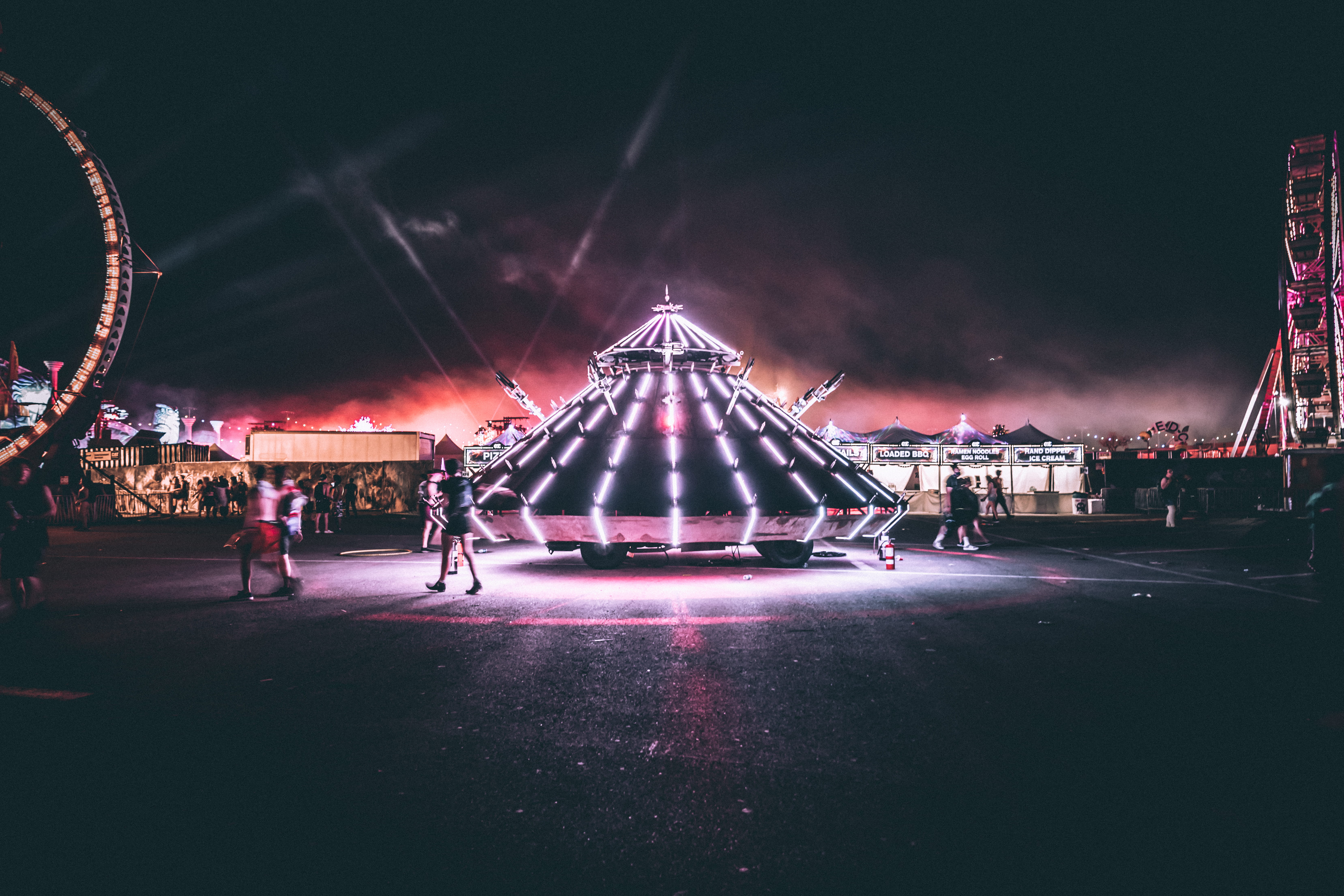 built structure, leisure activity, Human, crowd, urban Scene, traveling Carnival, men, illuminated, standing, ride, amusement Park, travel Destinations, HD Wallpaper