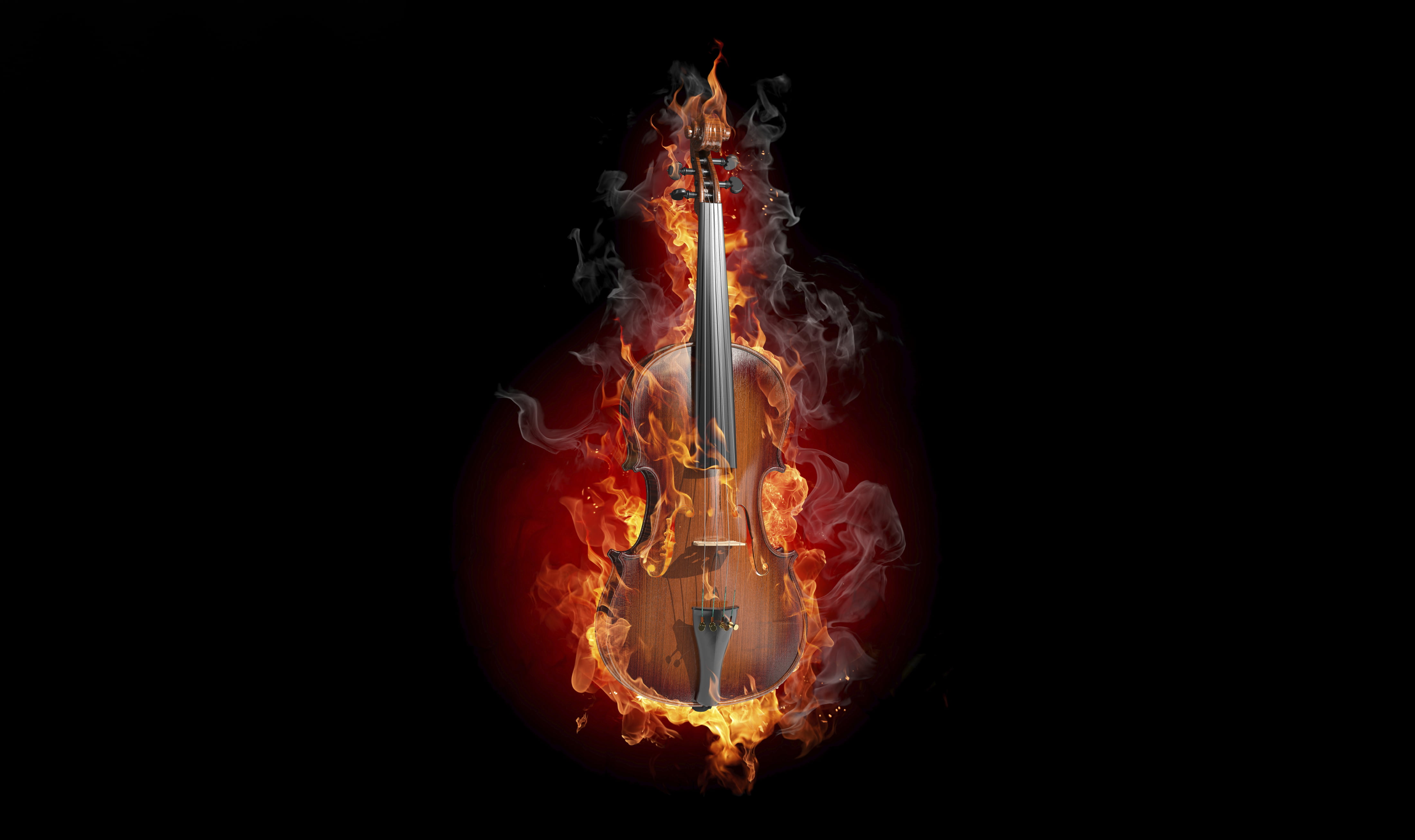 indoors, single Object, fire, lighting equipment, halloween, nature, studio shot, flaming, no People, illuminated, motion, flame, violin, creative, isolated, HD Wallpaper