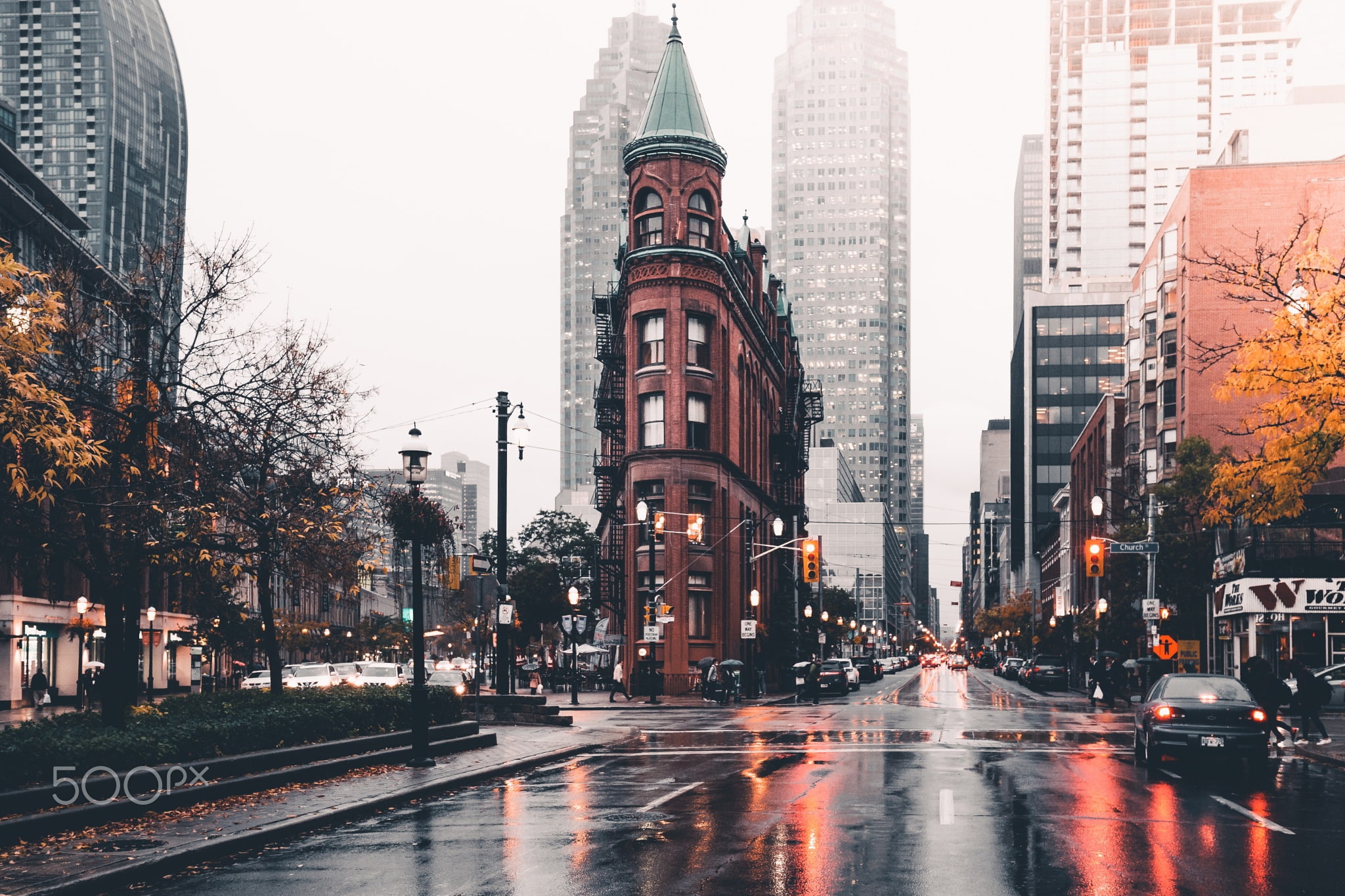street, home, road, mode of transportation, tower, tall - high, the city, skyscraper, flatiron, building, autumn, city street, york, building exterior, HD Wallpaper