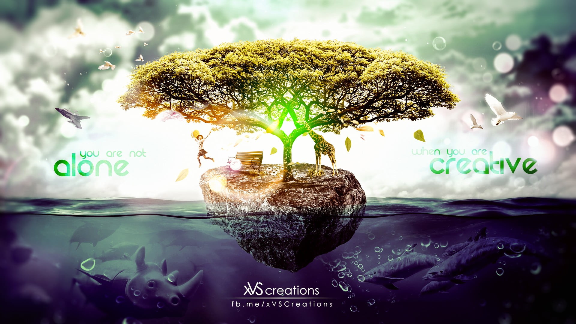 day, animal, no people, trees, bubbles, outdoors, dolphin, 1080P, digital, reflection, rhino, plant, water, food, nature, text, message, split view, HD Wallpaper