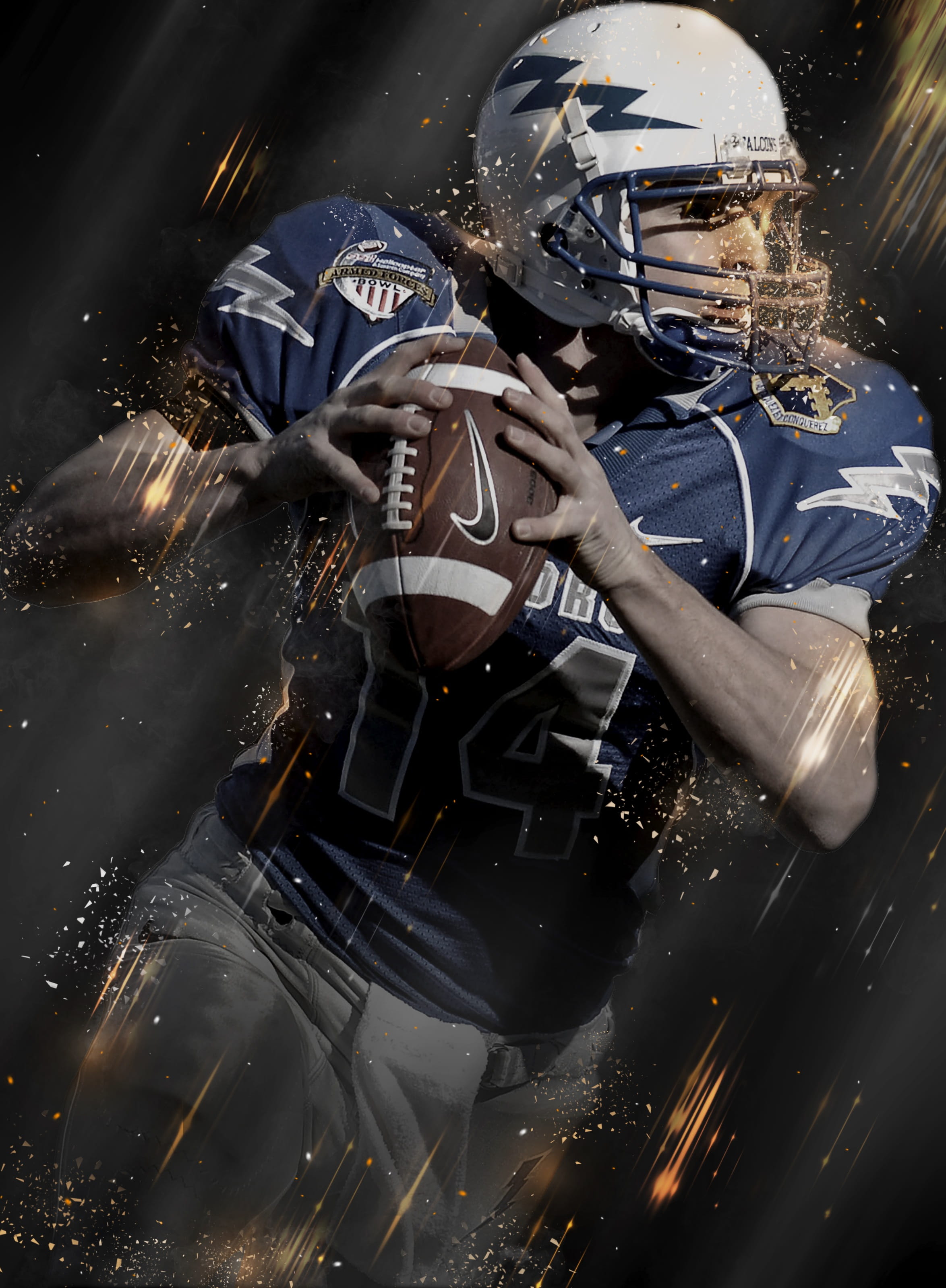 american football - sport, ball sports, digital creation, holding, competition, photo art, athletes, outdoors, sports equipment, super bowl, digital composite, Phone HD Wallpaper