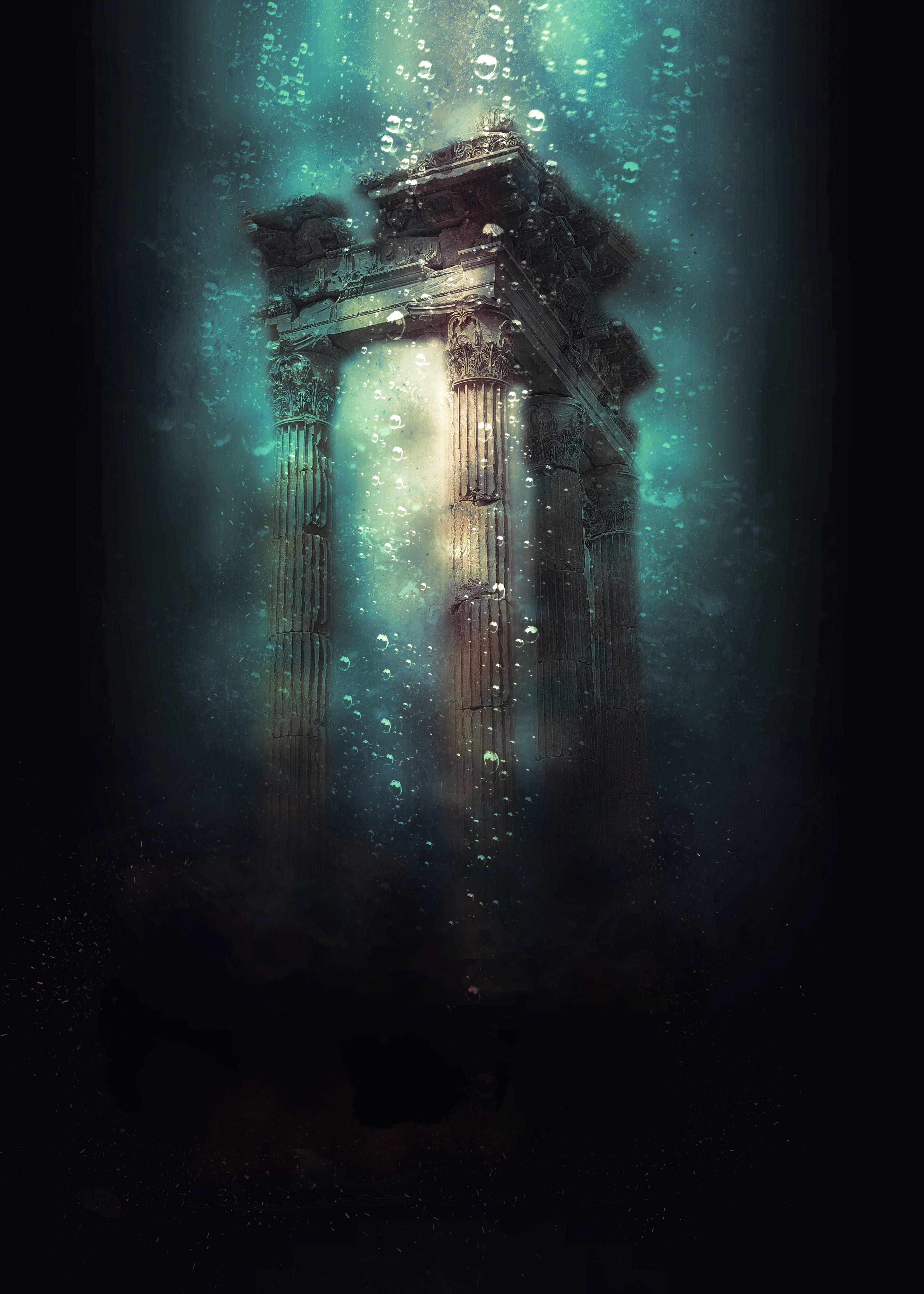 light, technology, archeology, light bulb, water, electricity, turkey, ancient, culture, nature, fantasy, old, night, dark, mystic, built structure, 4K, Phone HD Wallpaper