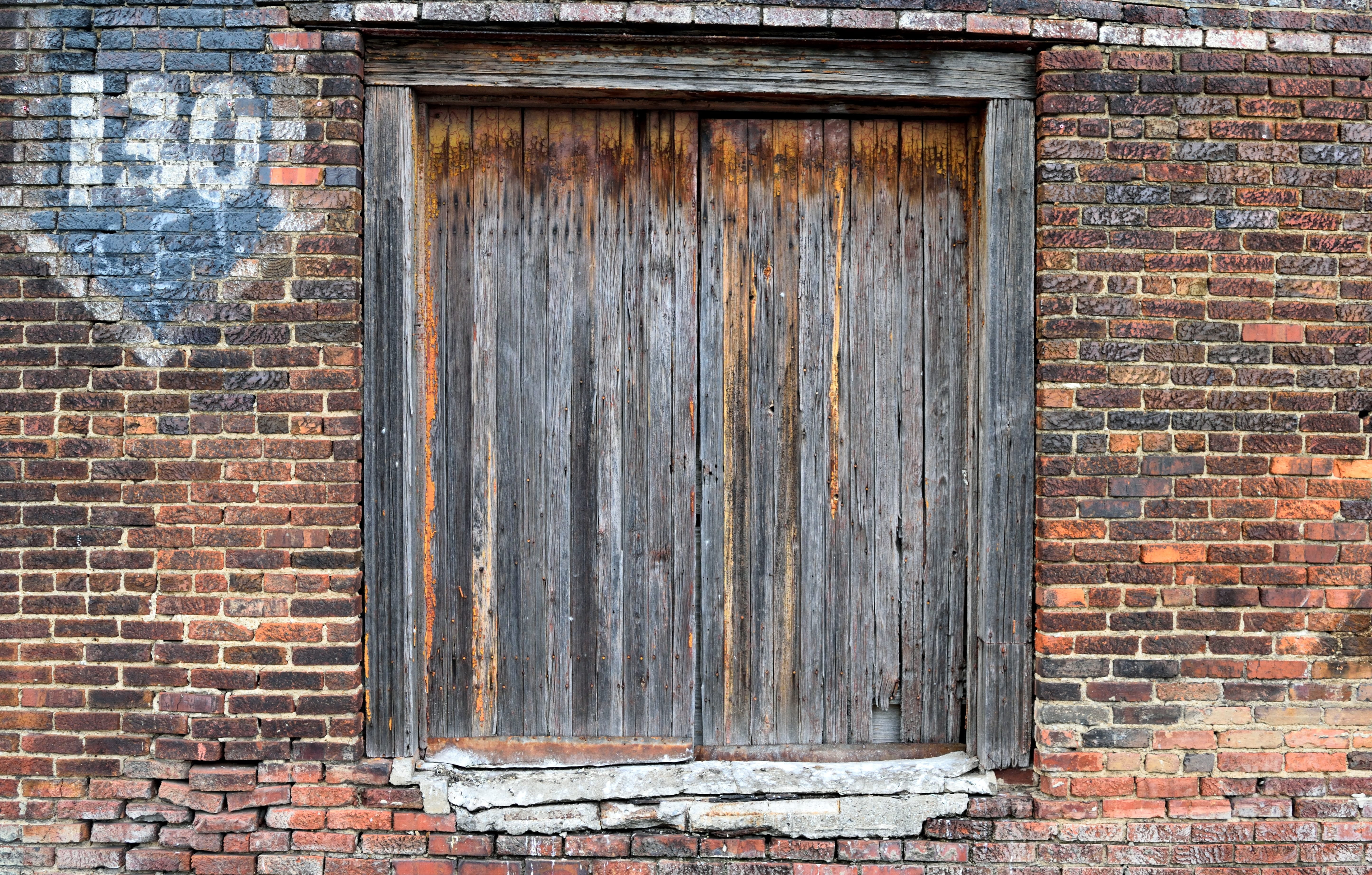 door, 5K, city, outdoors, abandoned, empty, built structure, ruined, dirty, wood - material, weathered, architecture, brick, window, abandon, wooden, closed, HD Wallpaper