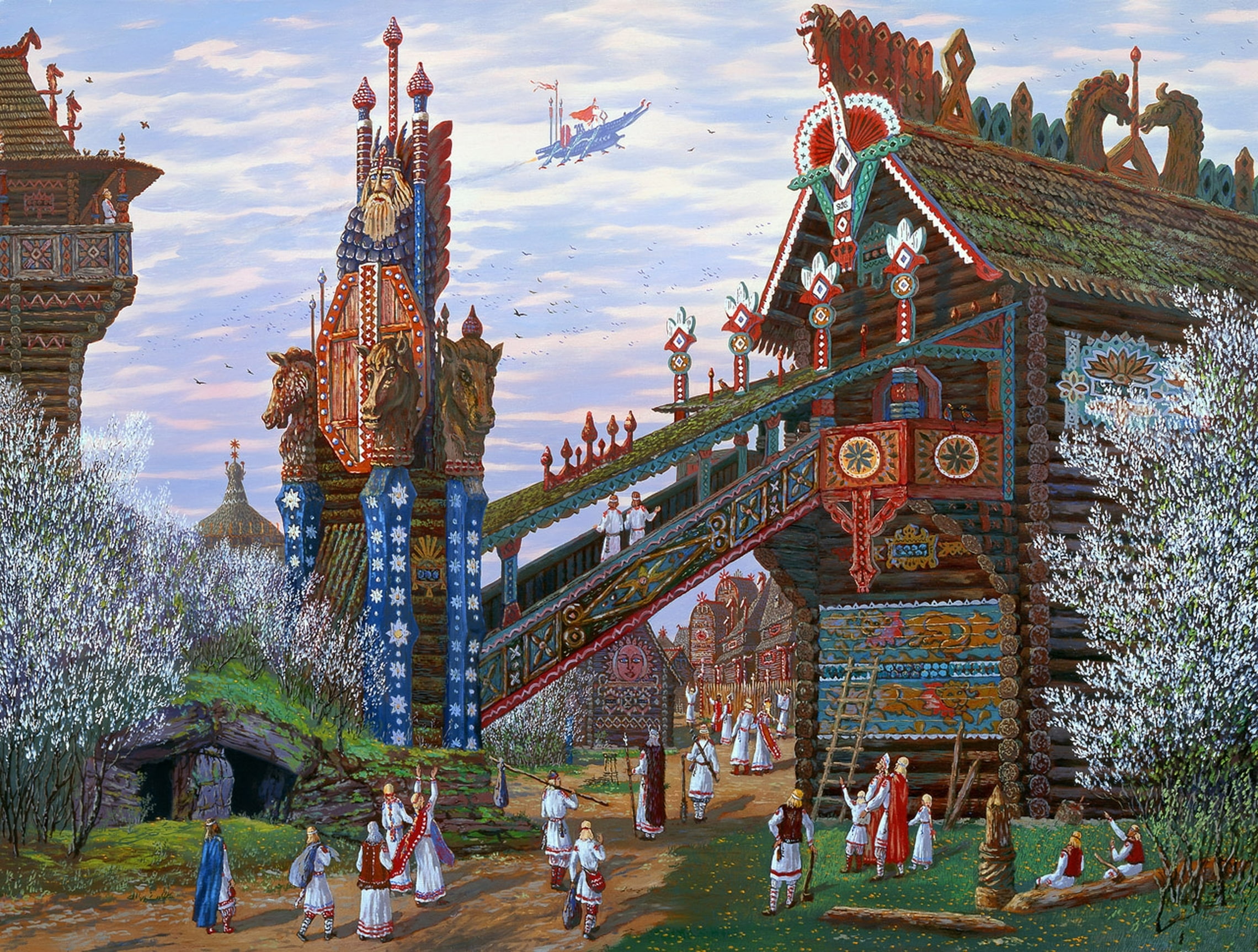 built Structure, religion, outdoors, spring, architecture, cloud - sky, crowd, bangkok, thailand, praying, ornate, women, large group of people, Rus Prince arrived in the spring, HD Wallpaper